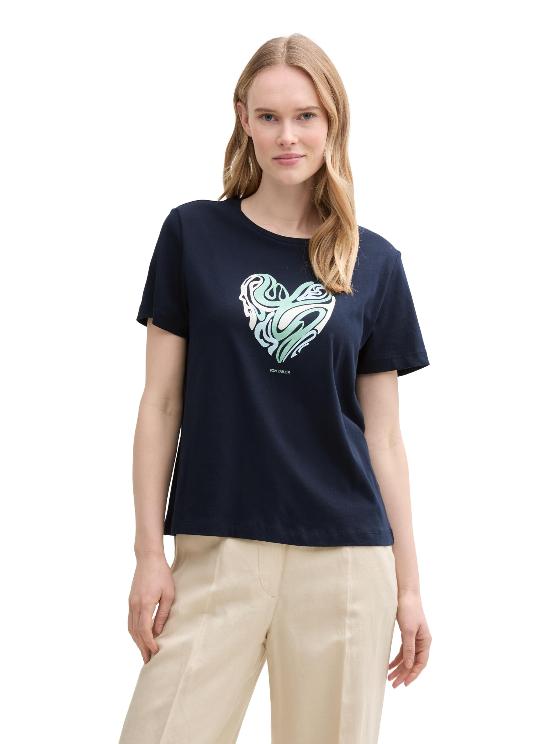 TOM TAILOR Damen Basic T-Shirt mit Print