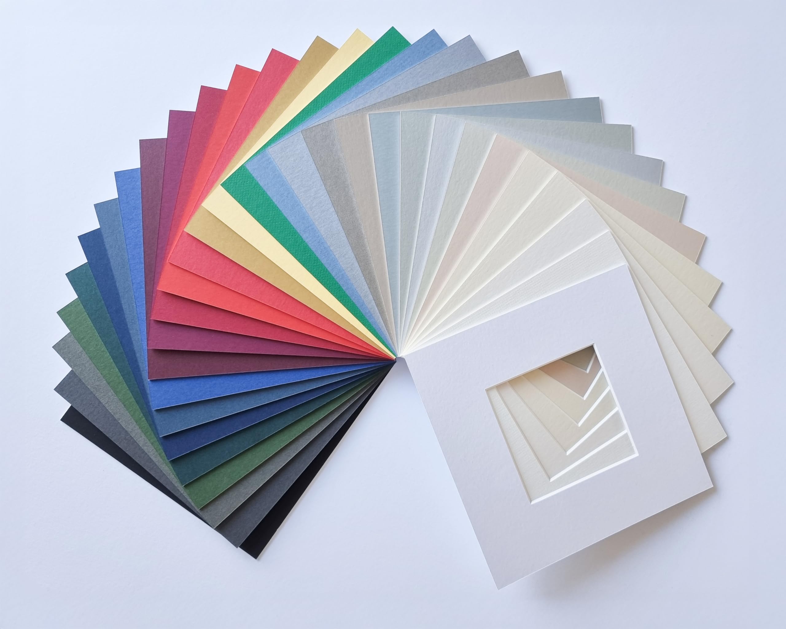 Pictures Prints Framing Custom Whitecore 1.4mm Picture Mount Bevel Cut Mat Board for Photos & Art Choice of 30 Colours | Made to Order Up To 28x20