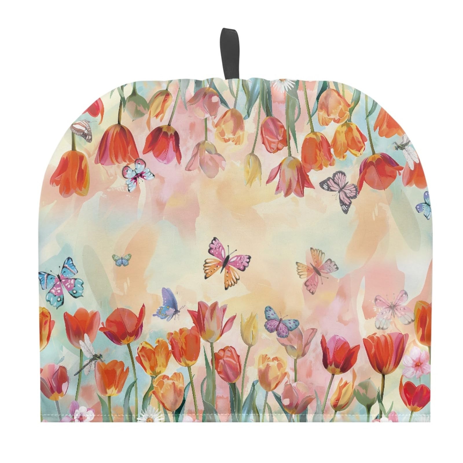 TOADDMOS Watercolor Floral Butterfly Teapot Cozy Dust Cover, Insulated Tea Cosies Tea Pot Dust Cover Kitchen Decorative Kettle Dust Cover — image 1