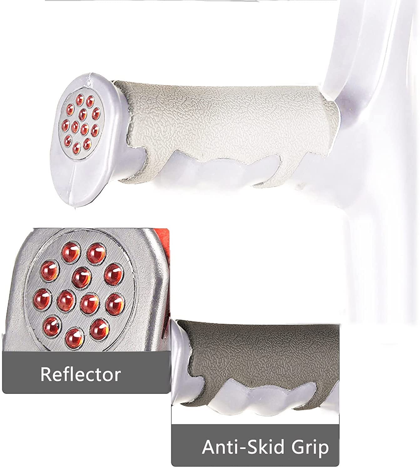 Muletas de Codo Plegables, diseño ergonómico de aleación de Aluminio, Ayuda para Caminar Engrosada Antideslizante portátil, muletas para Axilas Tipo Brazo, bastón telescópico Ajustable Gris 1