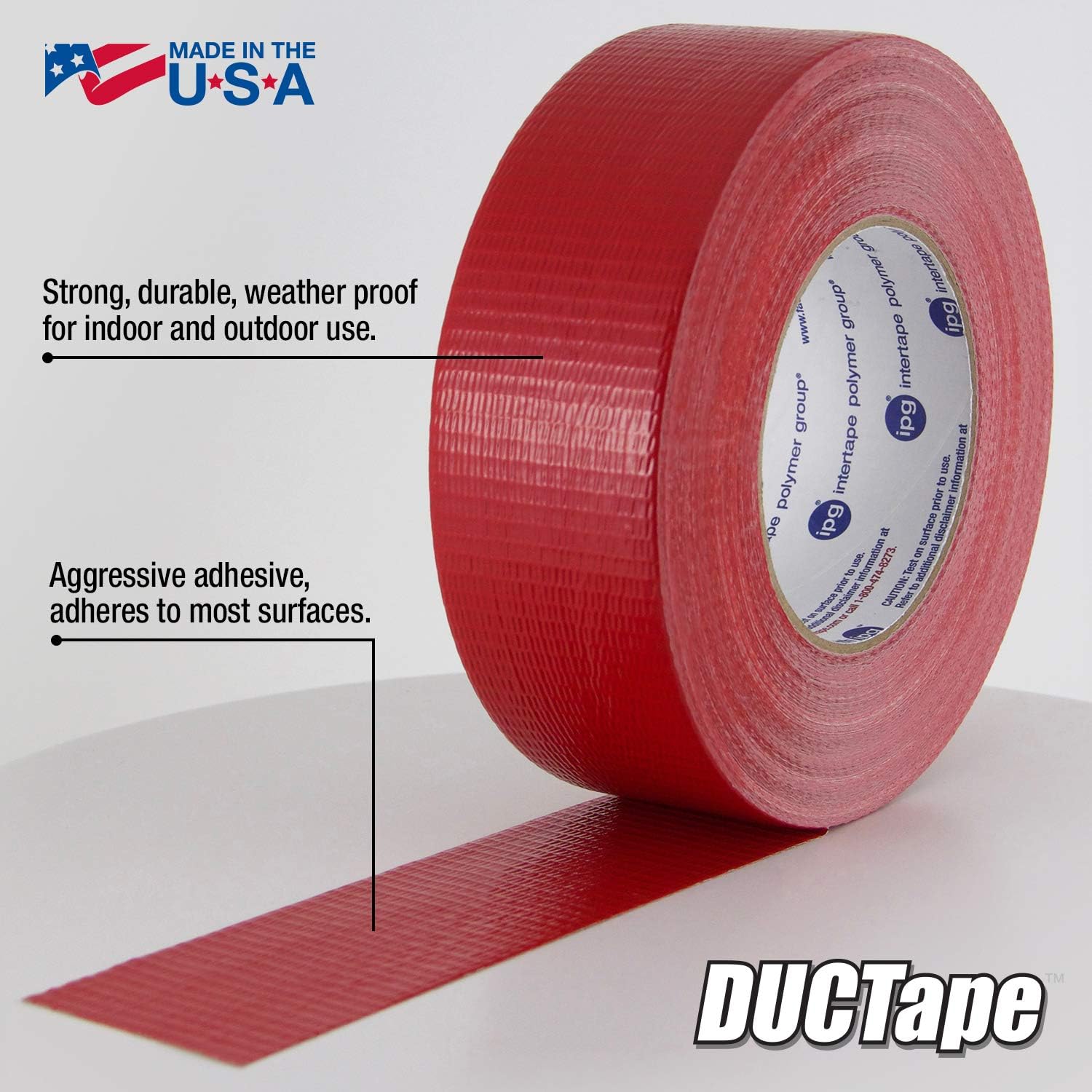 Best Promo IPG JobSite DUCTape, Colored Duct Tape, 1.88 x 60 yd, Red (Single Roll)