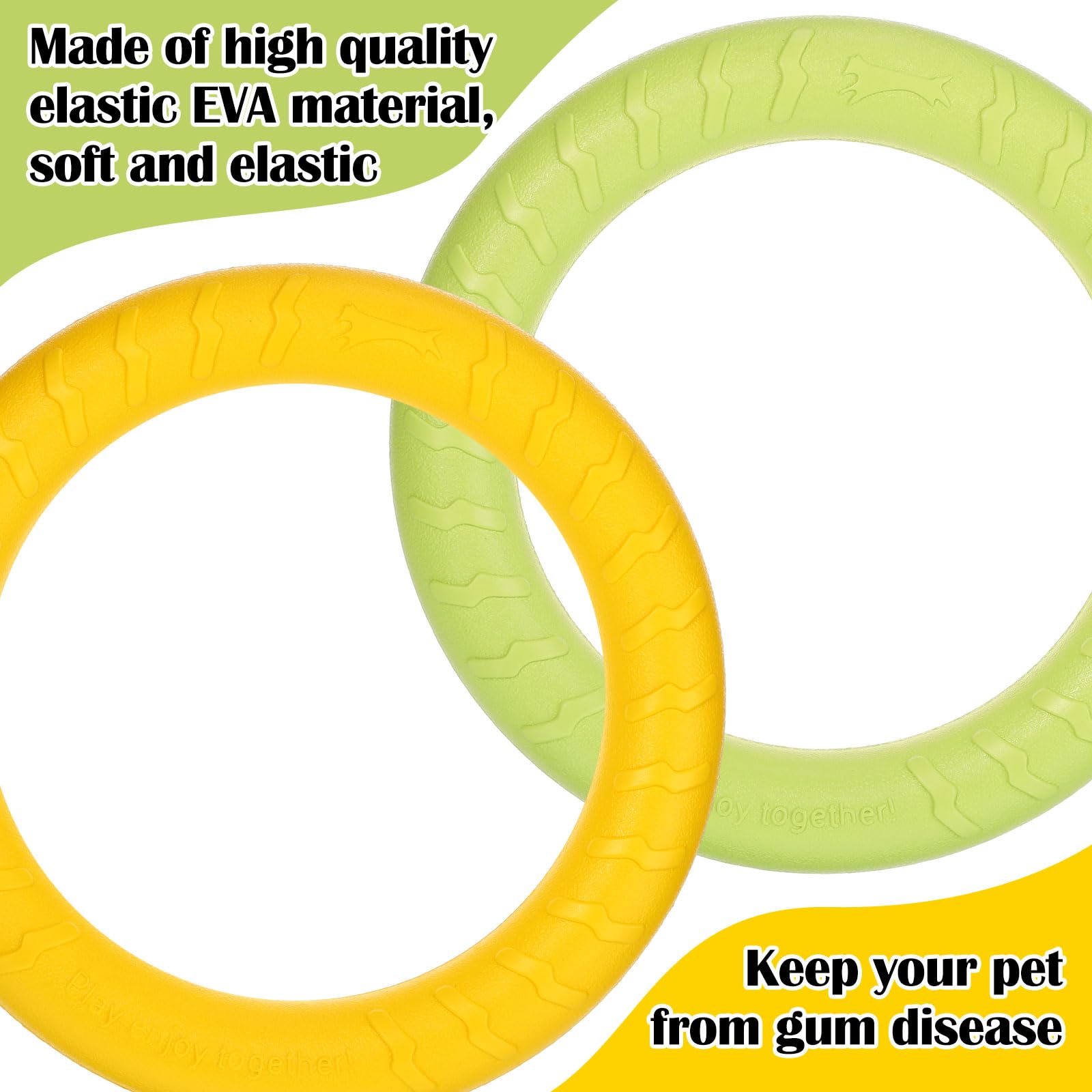 Liliful Lot de 4 jouets d'extérieur pour chien, anneau de dressage pour chien, disques volants à mâcher pour chiens agressifs de petite, moyenne et grande taille, dressage de chiot, lancer, attraper