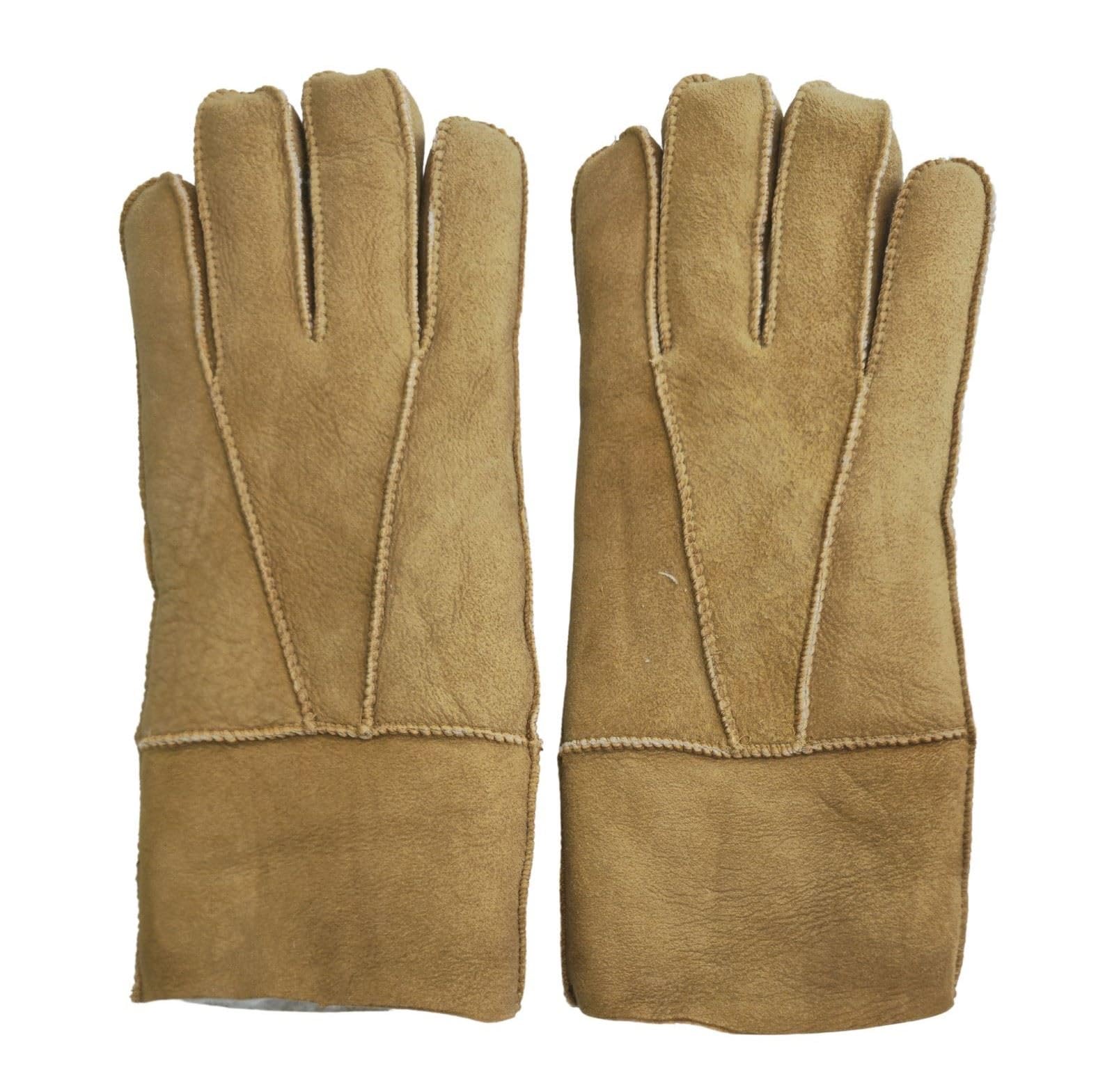 TruClothing Leather Suede Gloves - Tan - L