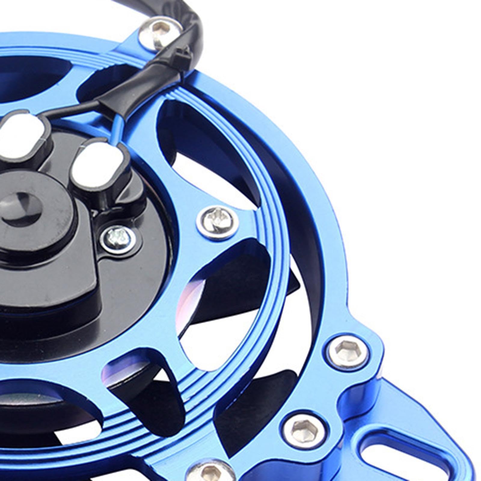 Oshhni Ventola termica di raffreddamento elettrica Ventola del radiatore Leggera e robusta Lega di alluminio da 4 pollici per UTV da 125, Blu
