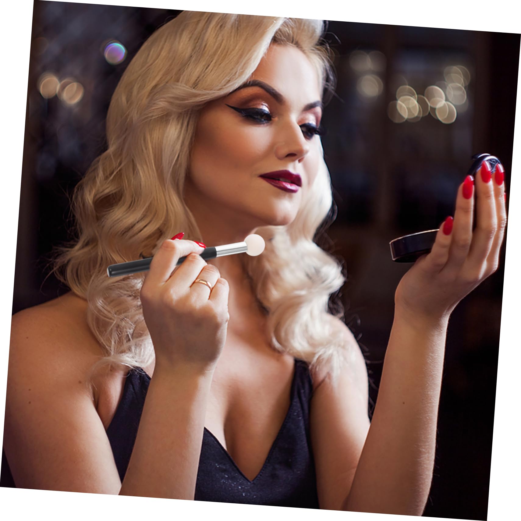 CALLARON 6pcs Concealer Makeup Brush Round Head Cosmetic Tool for Application Ergonomic Design for Concealing Under Eye Stains and Blemishes Portable Eye Makeup Brush