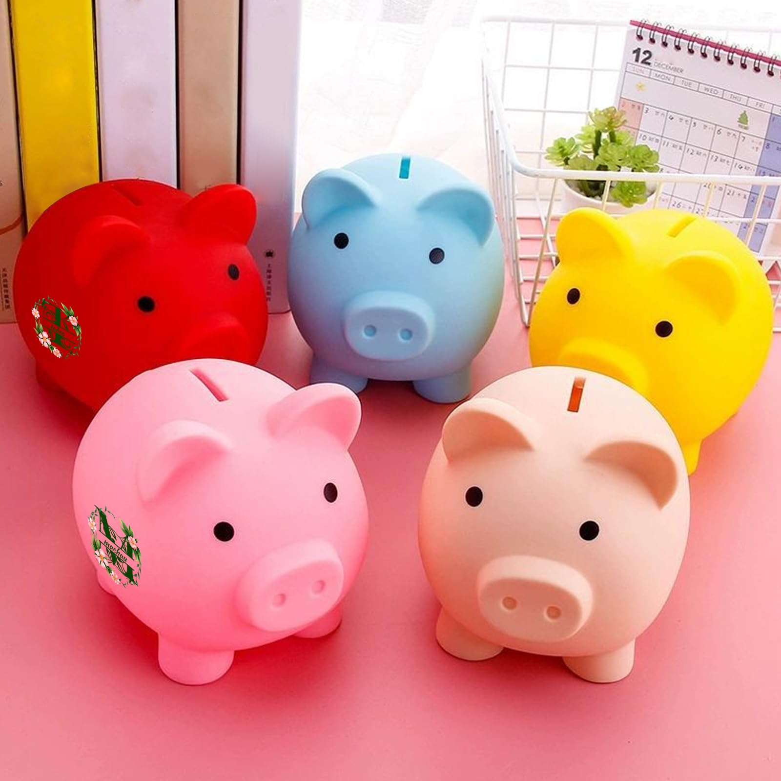 Tirelire Personnalisée Nom Enfant - Cochon Mignon Incassable Plastique - Cadeau Épargne Enfants