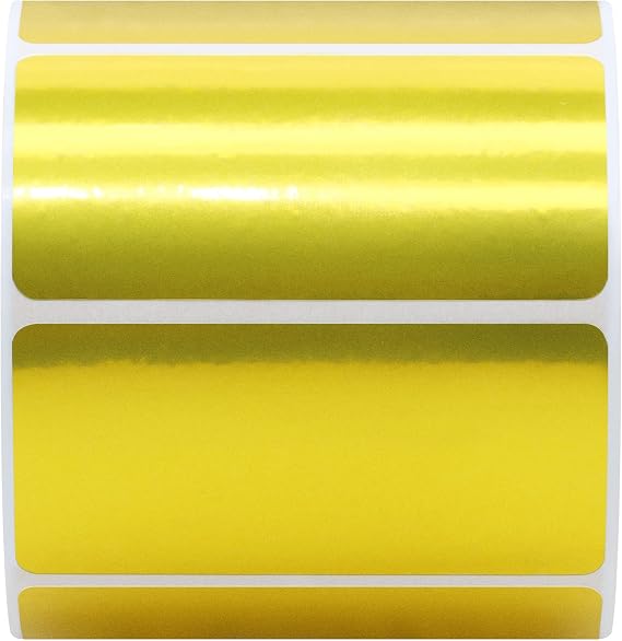 200 Pcs Gold Thermal Labels, Multi-Purpose Rectangle Barcode Stickers for Labels Printer (51x25mm)