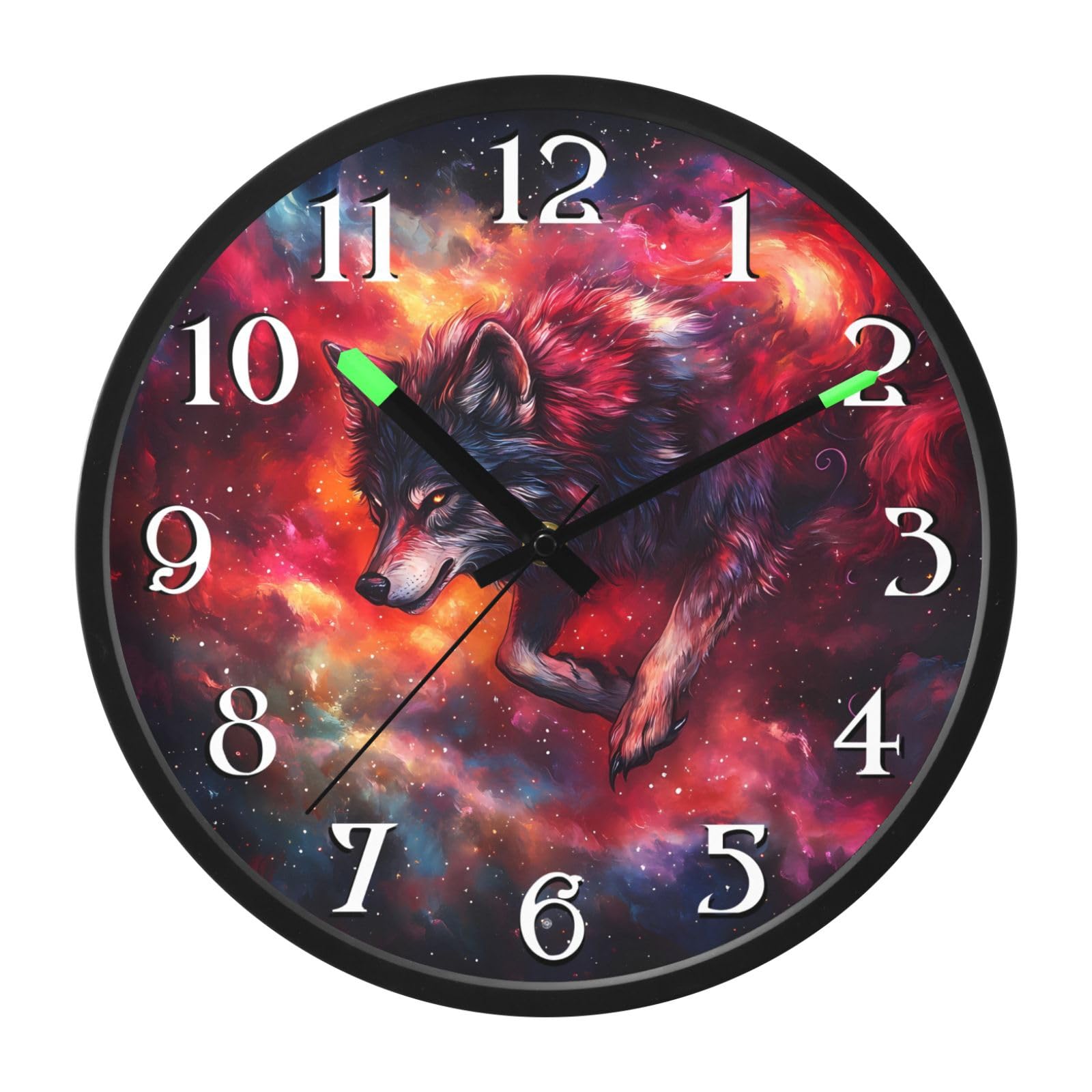 Mnsruu Reloj de pared luminoso con diseño de galaxia y cielo estrellado, funciona con pilas, silencioso, brilla en la oscuridad, para sala de estar, cocina, 30,5 cm