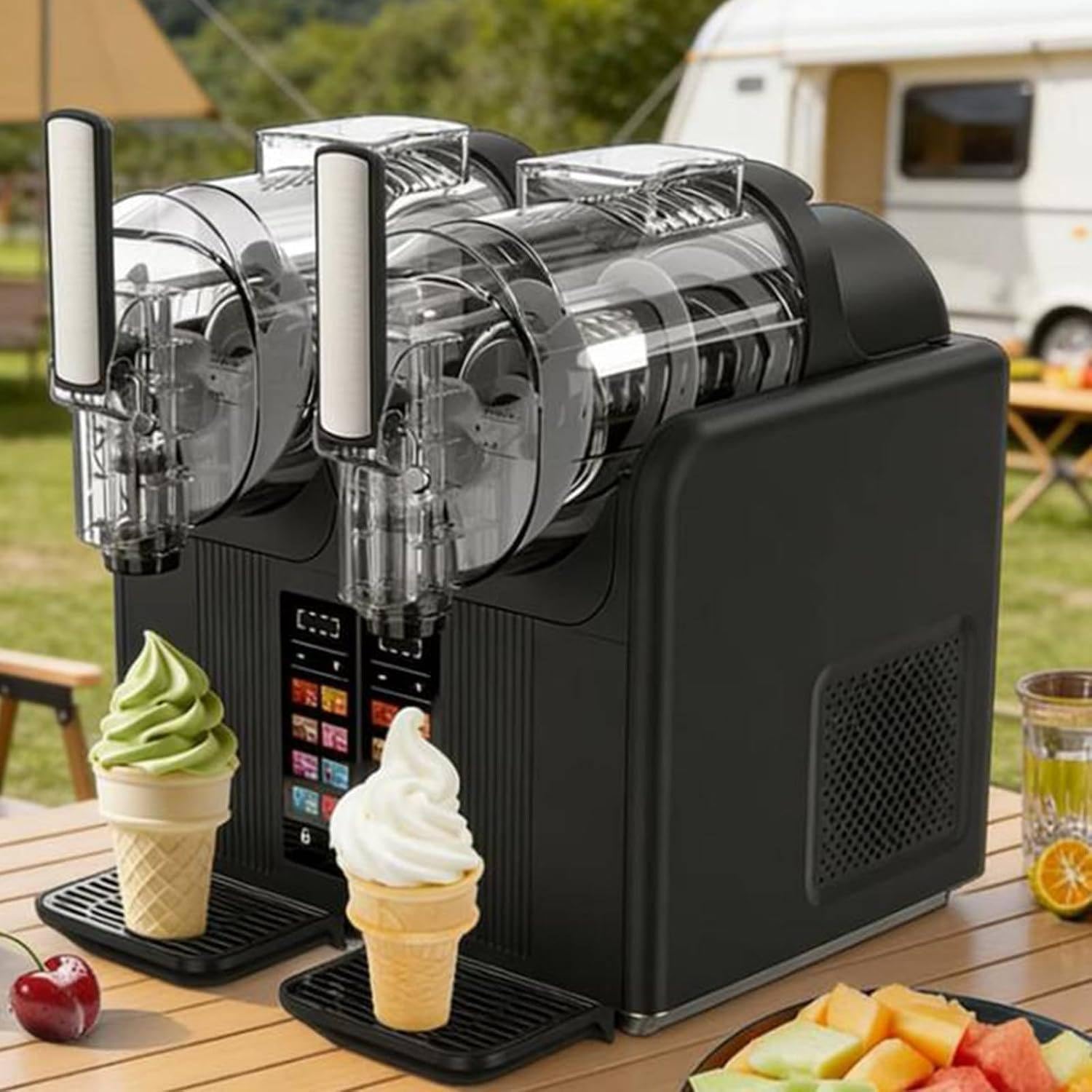 Frozens Beverage Maker 430W, 7-in-1 Slushie Machine for Parties Black