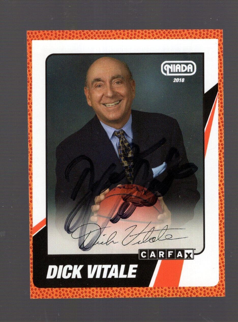 Dick Vitale Hand Signed 2018 Carfax Basketball Card+coa Basketball Legend - Autographed College Basketballs