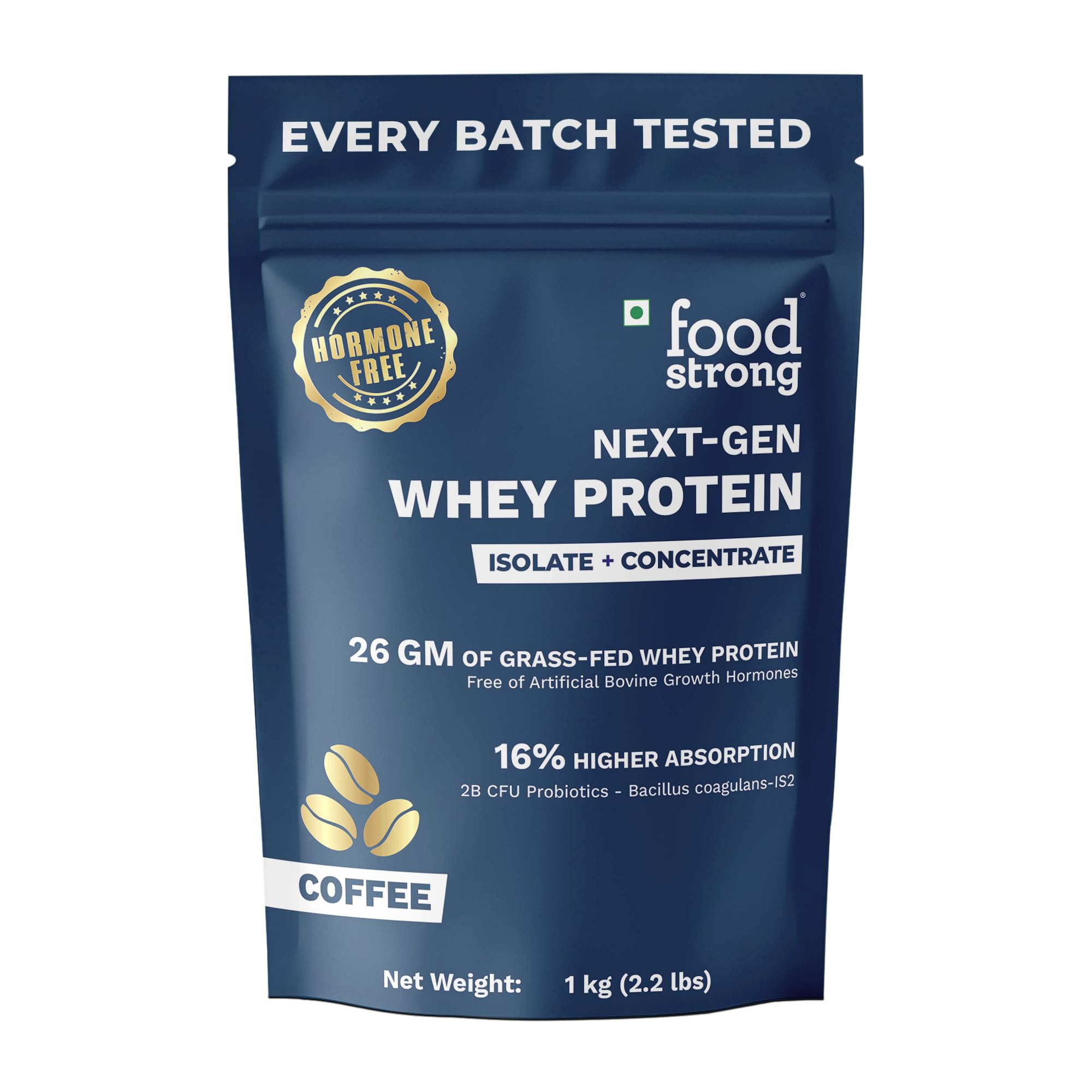 Foodstrong Next-Gen Whey Protein Isolate + Concentrate, 100% Hormone Free Grass-Fed Whey, 30G Protein, Unflavoured (Raw Protein), With Turmeric, Probiotics & Natural Digestive Enzymes For Easy Digestion, 1KG — Amazon image 14