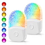 Night Lights Plug Into Wall [2 Pack], Color Changing Night Light for Kids, 8-Color RGB LED Nightlight with Dusk to Dawn Sensor for Bathroom Decor, Children Room, Gift