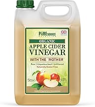 Pure Source Nutrition RAW Apple Cider Vinegar with Mother 5 litres Applecider Weight Loss Detox Organic/Unfiltered/Unheated/Unpasteurised