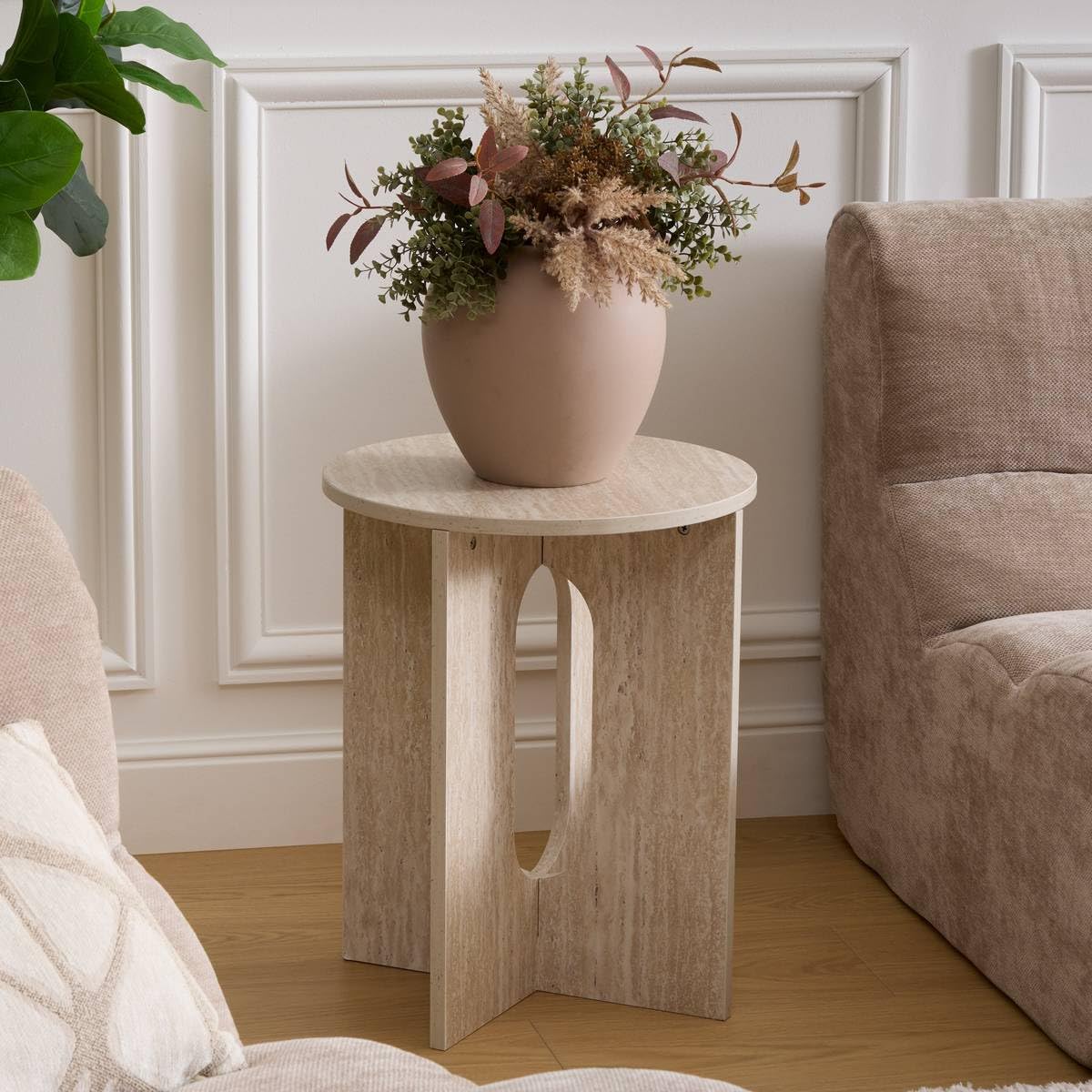 Atmosphera - Table d'appoint Anaya Beige 40x40x50cm