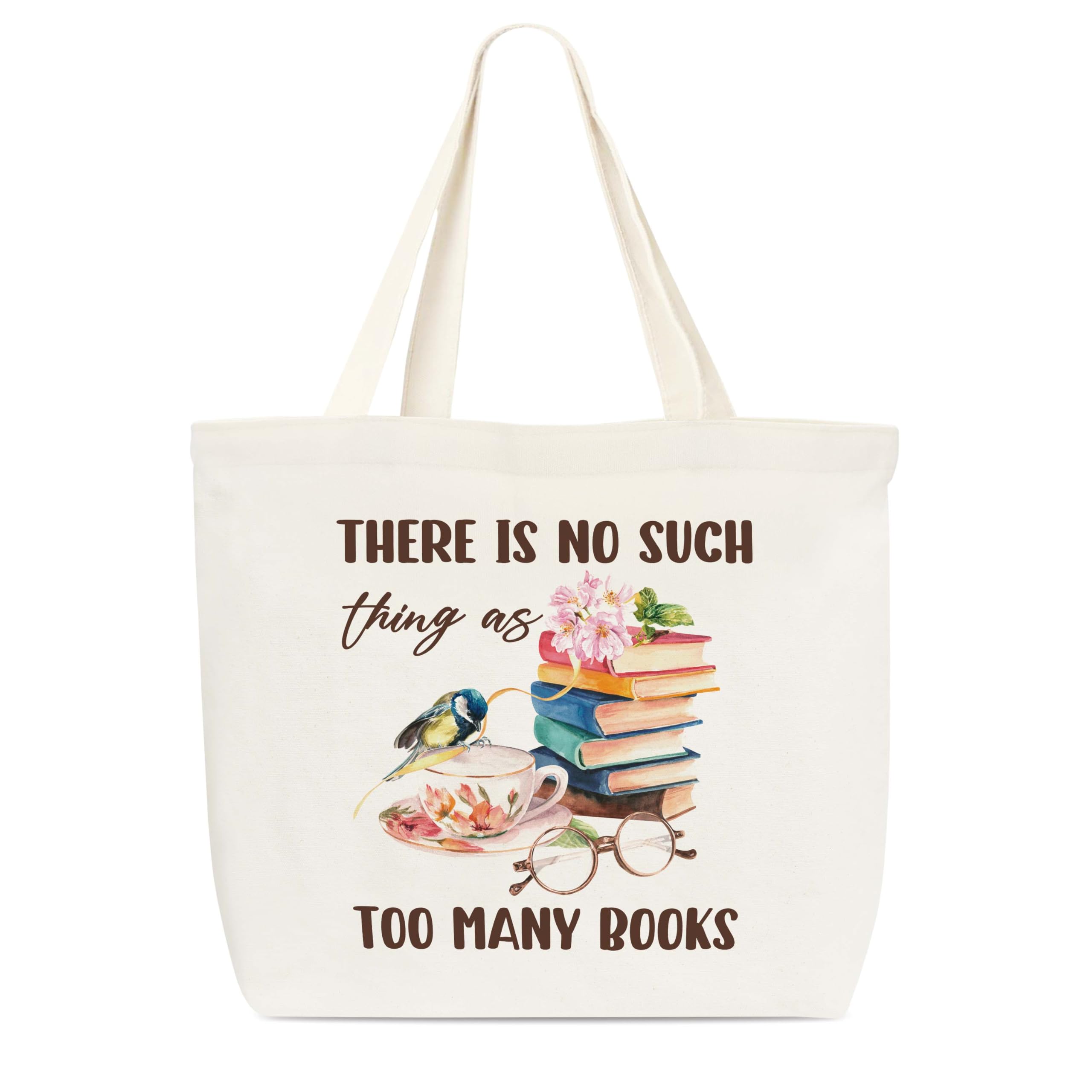 Canvas Tote Bag, Library Shoulder Bag For Reader Bookish Women Friend Bookworm