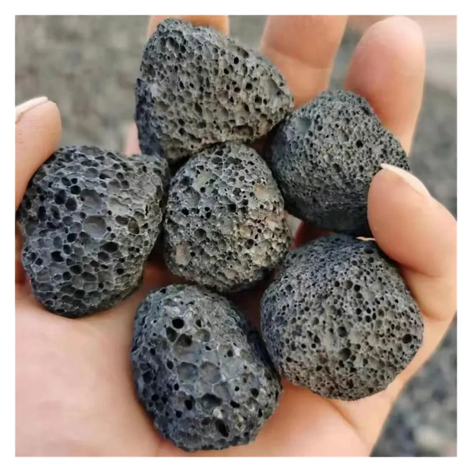 Maceta de Piedra volcánica porosa de 500 g y 3-6 cm for pecera, decoración de Acuario Cristal Natural en Bruto