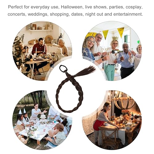 Miniatura 4 de LALAFINA Pelucas de cola de caballo para mujer, extensiones de cabello sintético trenzado, extensiones de cola de caballo trenzadas