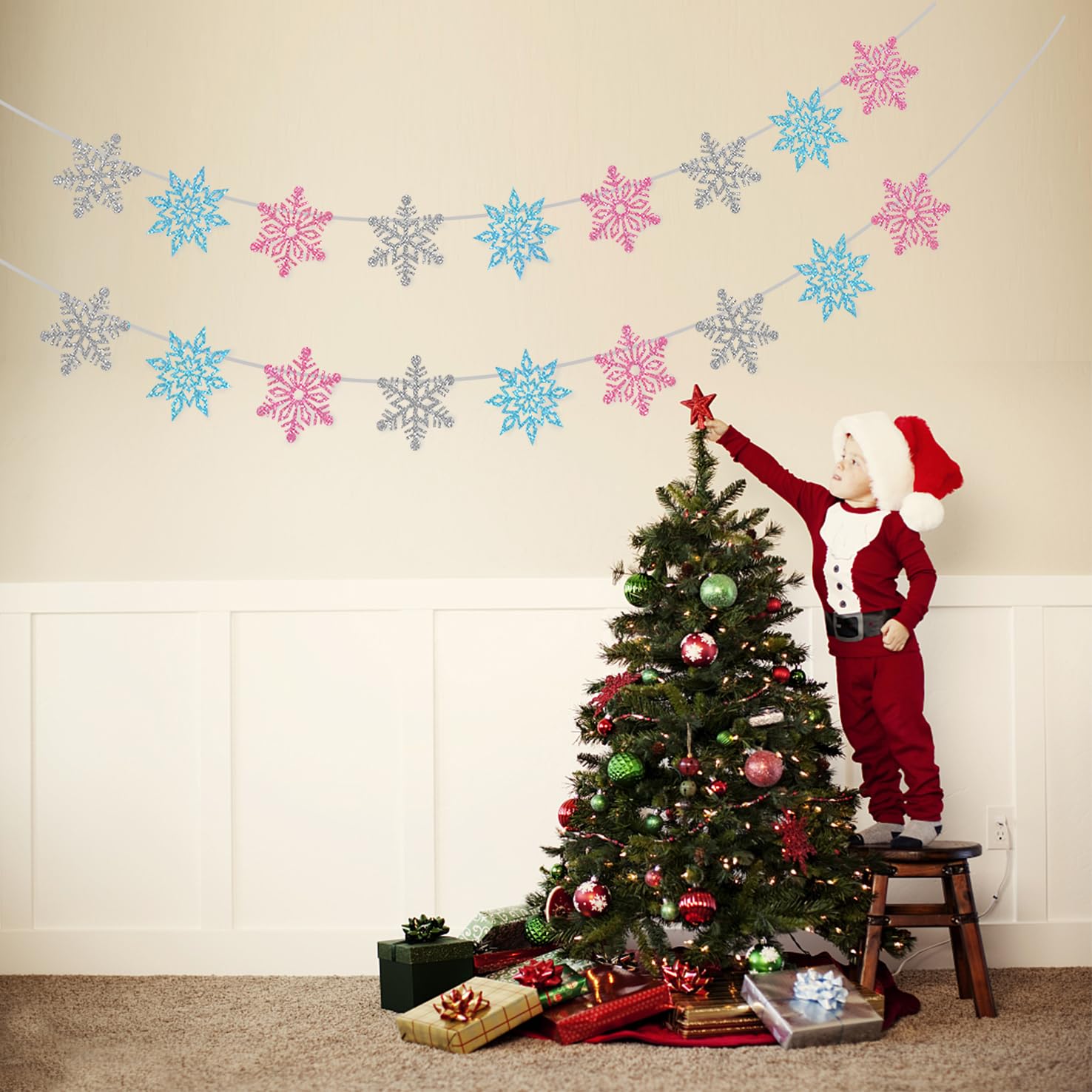 Silver Winter Wonderland Banner Winter Wonderland Snowflake Banner, Winter Wonderland Garland Winter Wonderland Sign For Winter Wonderland Christmas Party Decorations - View #9