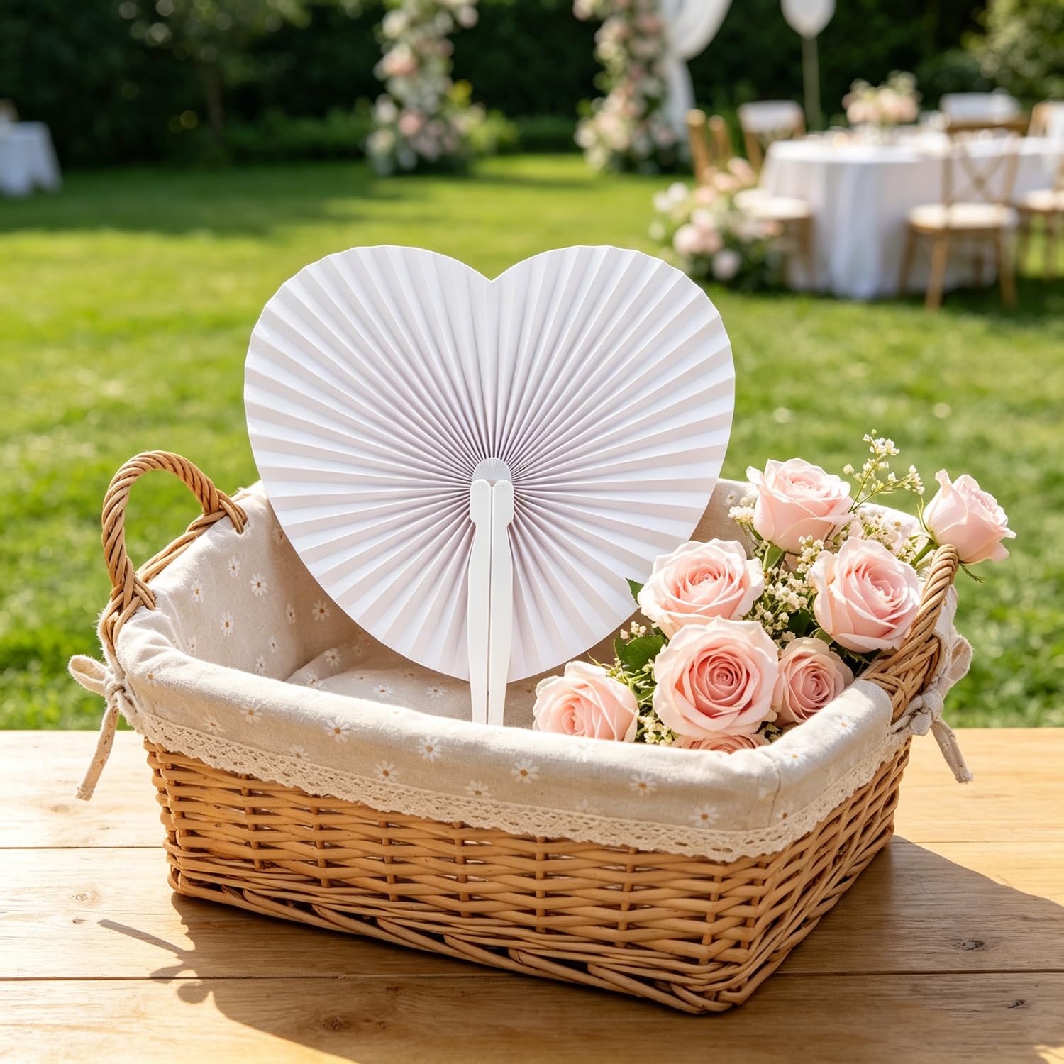 Lot de 96 Eventails Mariage Blancs, Éventail Personnalisable, Décoration Mariage Cadeau Invités, Accessoires de Fête