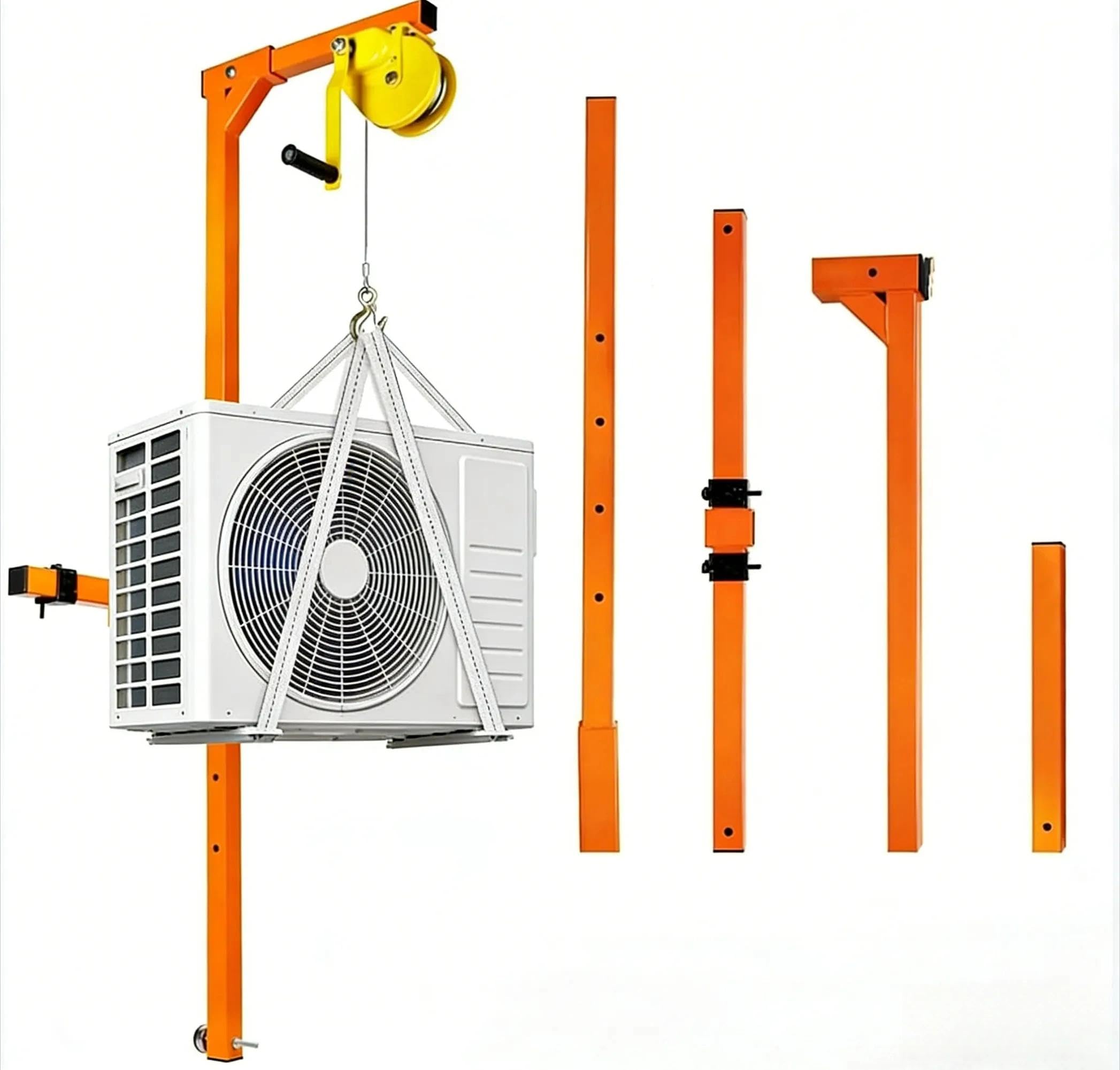 Hebewerkzeug FüR Die Installation Von Klimaanlagen, KlimageräT Hebewerkzeug Mit Seilwinde, HebekräNe For Klimaanlagen, Kleiner Hebekran Mit Handwinde(15)