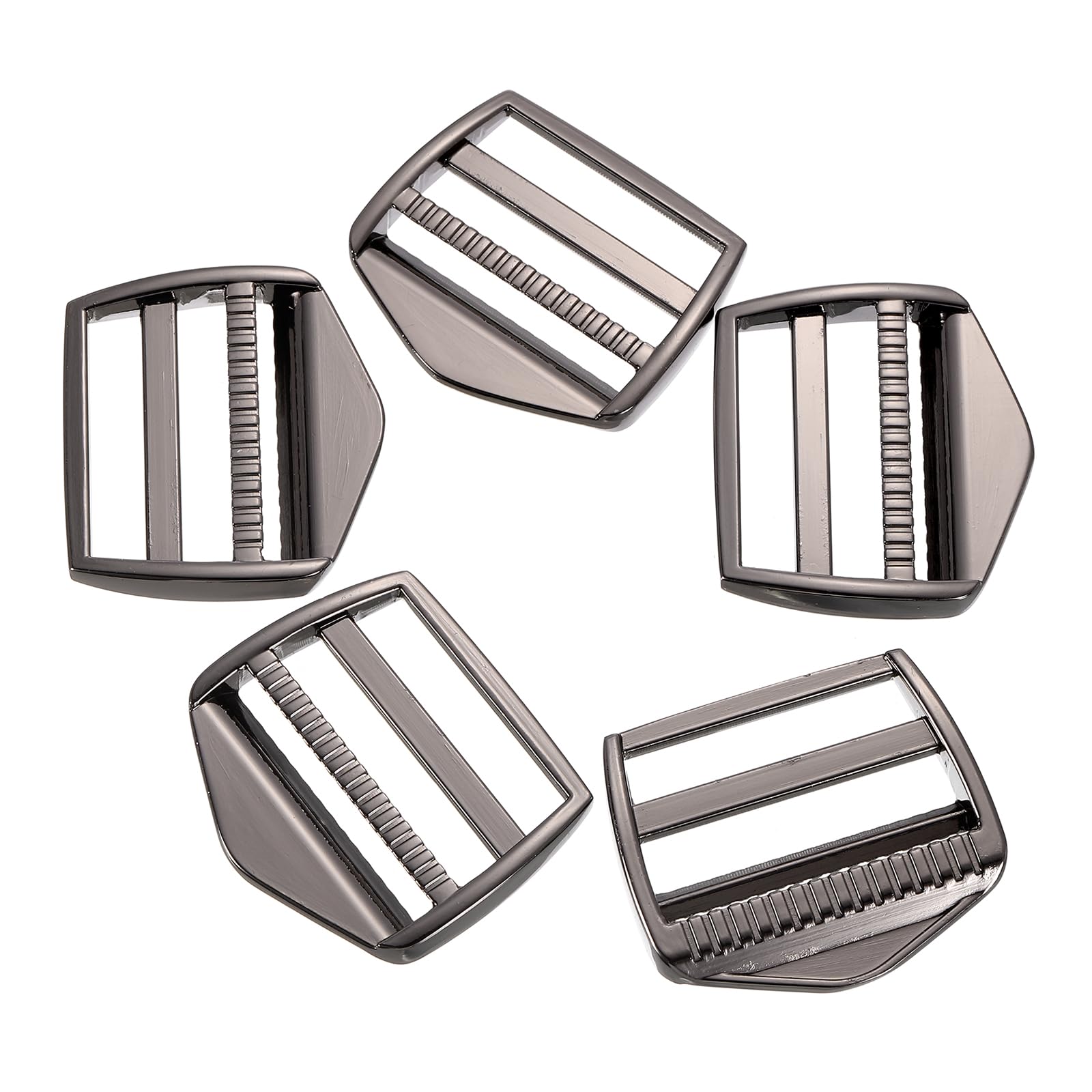uxcell Metal Ladder Lock Slider, 5Pcs Zinc Alloy Adjustable Webbing Strap Release Buckles for Backpack Strap Replacement