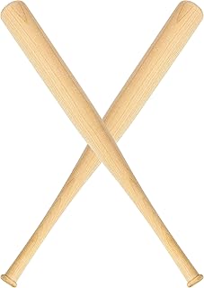 Wettarn 2 mini bates de béisbol de madera, bates de béisbol pequeños sin terminar, bates de béisbol de madera sin pintar, para pintar, proyectos de manualidades, pelota deportiva, recuerdos de fiesta (18 pulgadas)