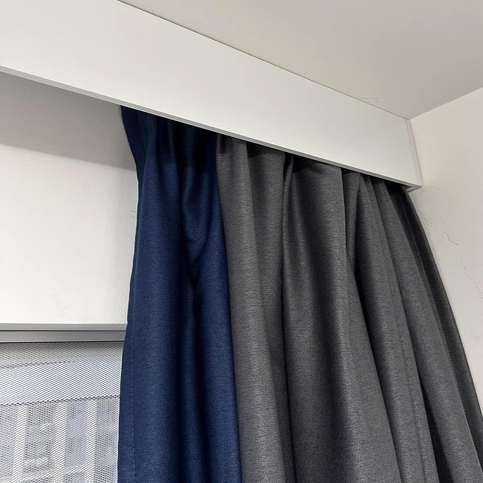 Lambrekiny do zasłon, aluminiowy lambrekin do zasłon – pojedyncza/podwójna ściana / sufit rama z falbaną do rolet i żaluzji weneckich, 4 m ozdobna zasłona