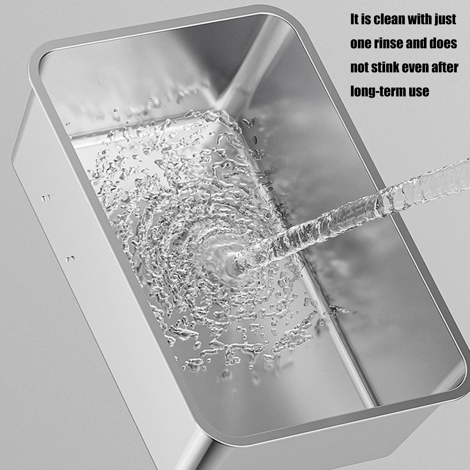 Lettiera per gatti in acciaio inox con design a spruzzi, facile da usare, per interni e WC di casa