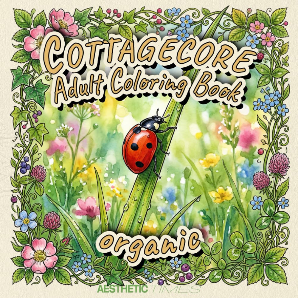 Cottagecore Adult Coloring Book: Organic (Quiet Life Collection)