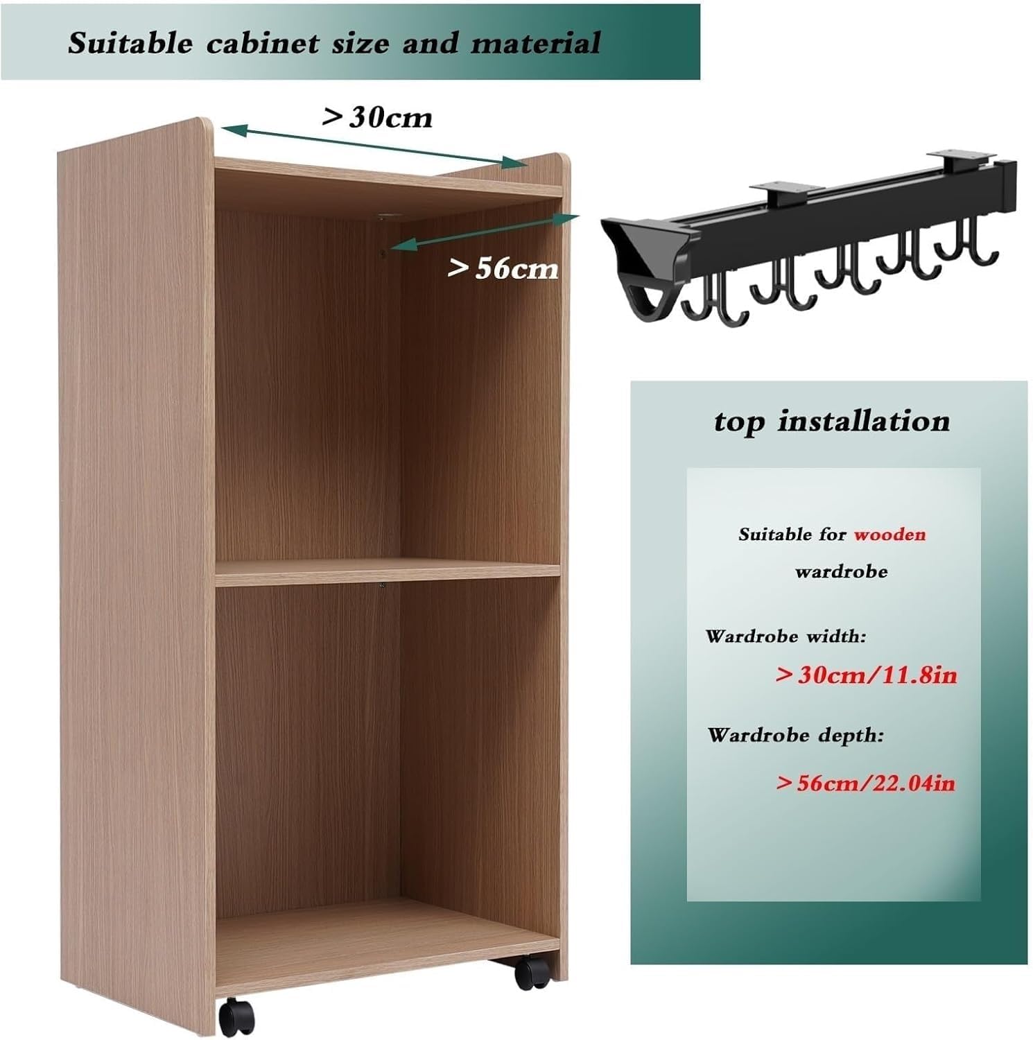 Organizador de almacenamiento multiusos con ganchos ajustables para una organización eficiente del armario y la cocina