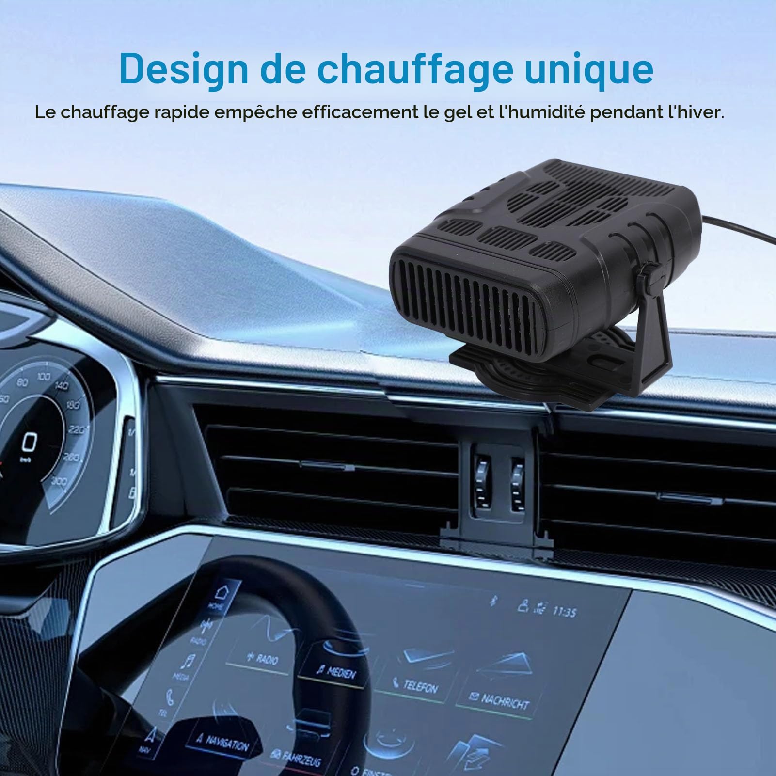 Jectse Chauffage à énergie Solaire avec Panneau Solaire Monocristallin 30 W, Compact et Portable, Réglages D'air Chaud pour Poulailler et Animalerie, Plastique Blanc, Lot de 1