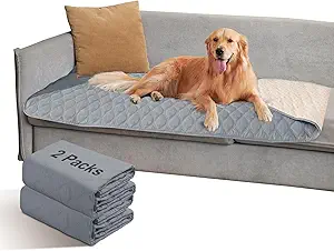 Roilpet 2 Pack Waterproof Dog Bed Cover Blanket Non Slip Couch Cover for Pets Small Dog Cat Kids Children Sofa Furniture Protector(38"75", Light Grey)