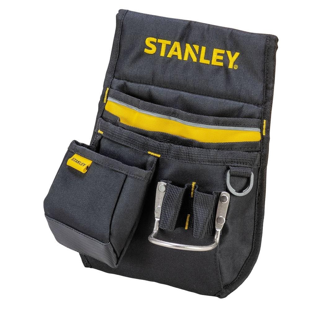 Stanley 1-96-181 Belt Bag/Tool Belt (33.2 x 23.5 x 7.5 cm, 600 Denier Nylon, with 2 Nail Pockets, 1 Hammer Holder and 1 Tape Measure Pocket, Easy Access Compartments)