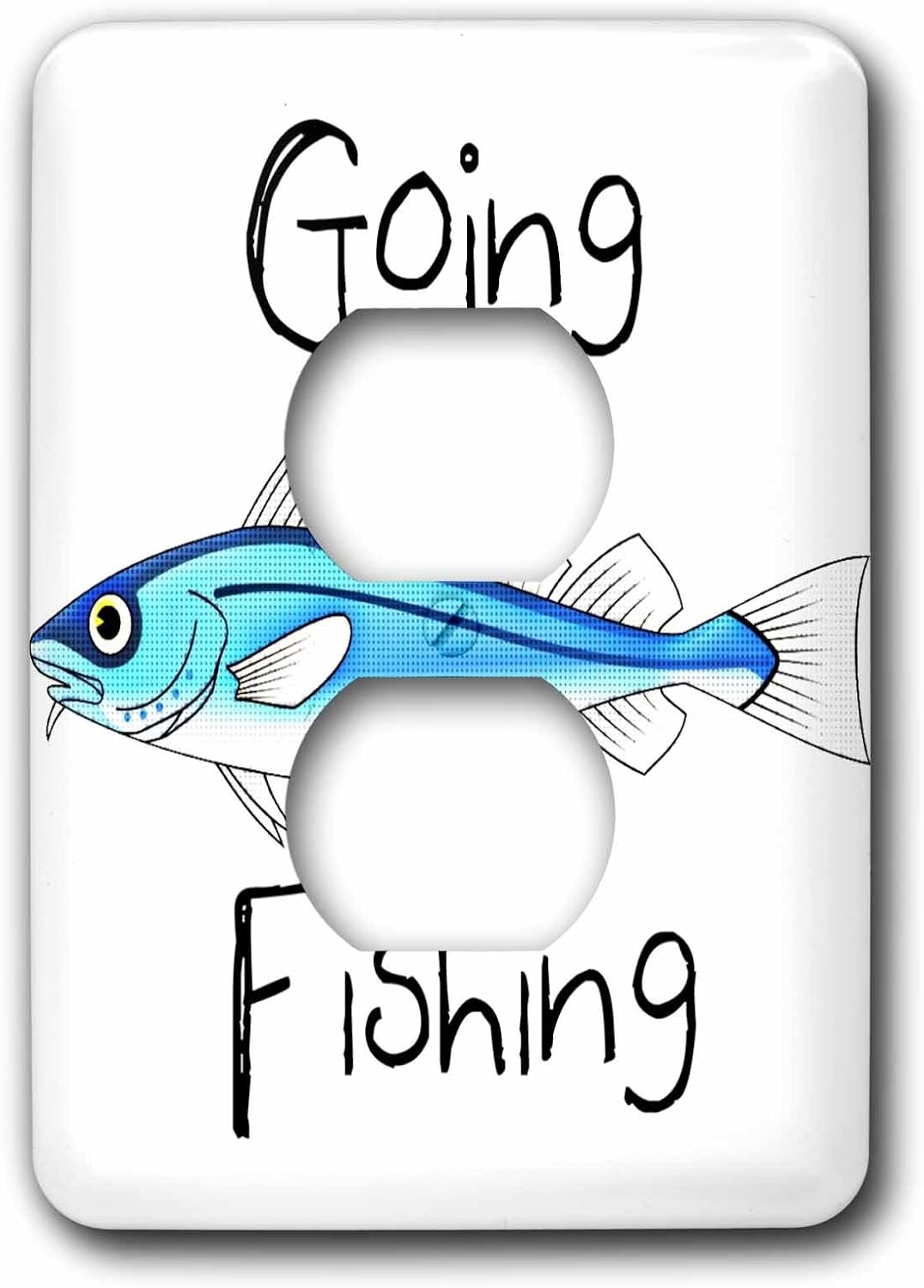 3dRose LLC lsp_50582_6 Going Fishing Beach Ocean Fish Art 2 Plug Outlet Cover
