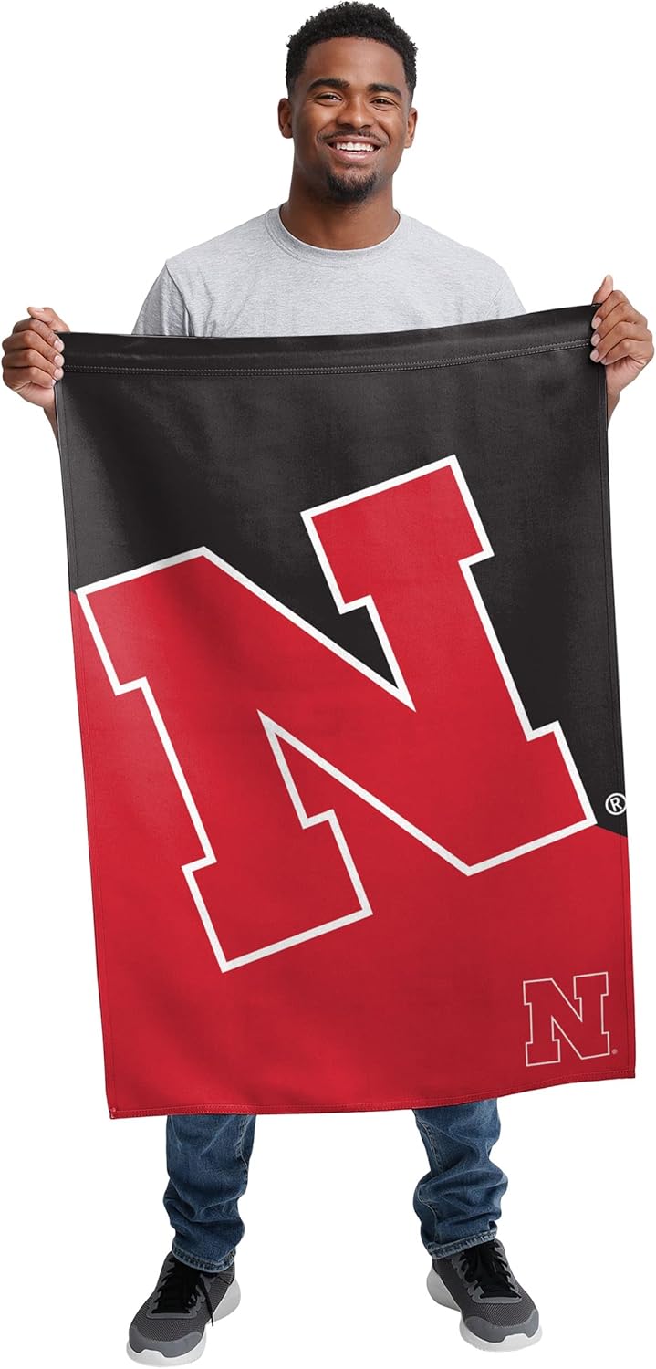 FOCO NCAA Nebraska Cornhuskers Unisex Double Sided 40" x 28" Team Logo Vertical Flag, Vertical 40" x 28", One Size - Image 2