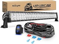 Nilight 32 Inch 180W LED Light Bar Spot Flood Combo Off Road Lights with 5-Pin Rocker Switch Wiring Harness Kit IP67 Waterproof