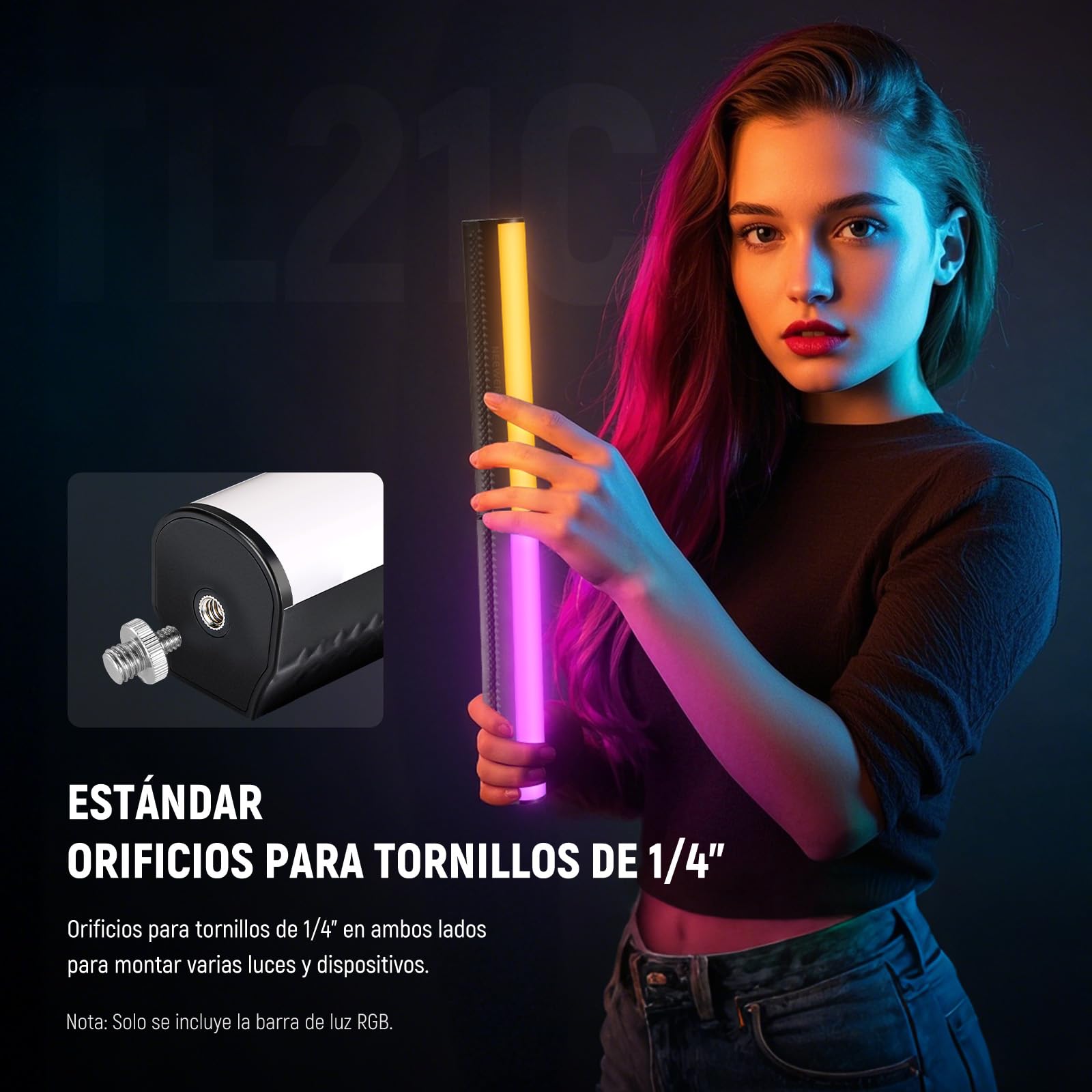 NEEWER RGB Varita Luz con Trípode Escritorio, App Control Magnética Manual Barra Luz Vídeo, 2500K-8500K Regulable CRI95+ 17 Escenas Barra Luz Tubo LED a Todo Color para Vlog, 2550mAh Batería, TL21C