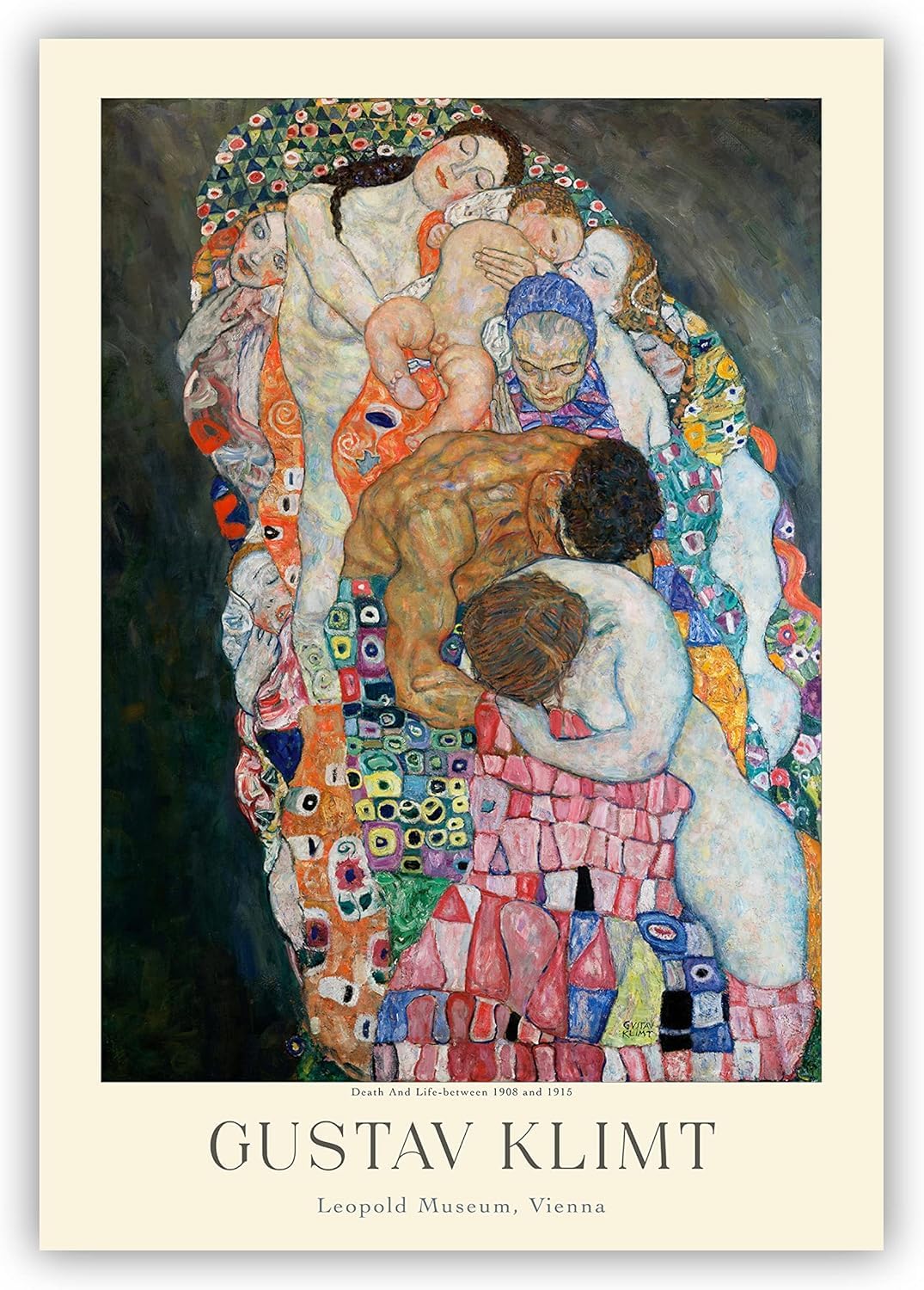 Waeta Rnvzx Canvas Wall Art Death And Life Painting by Gustav Klimt Poster Prints 40x60cm