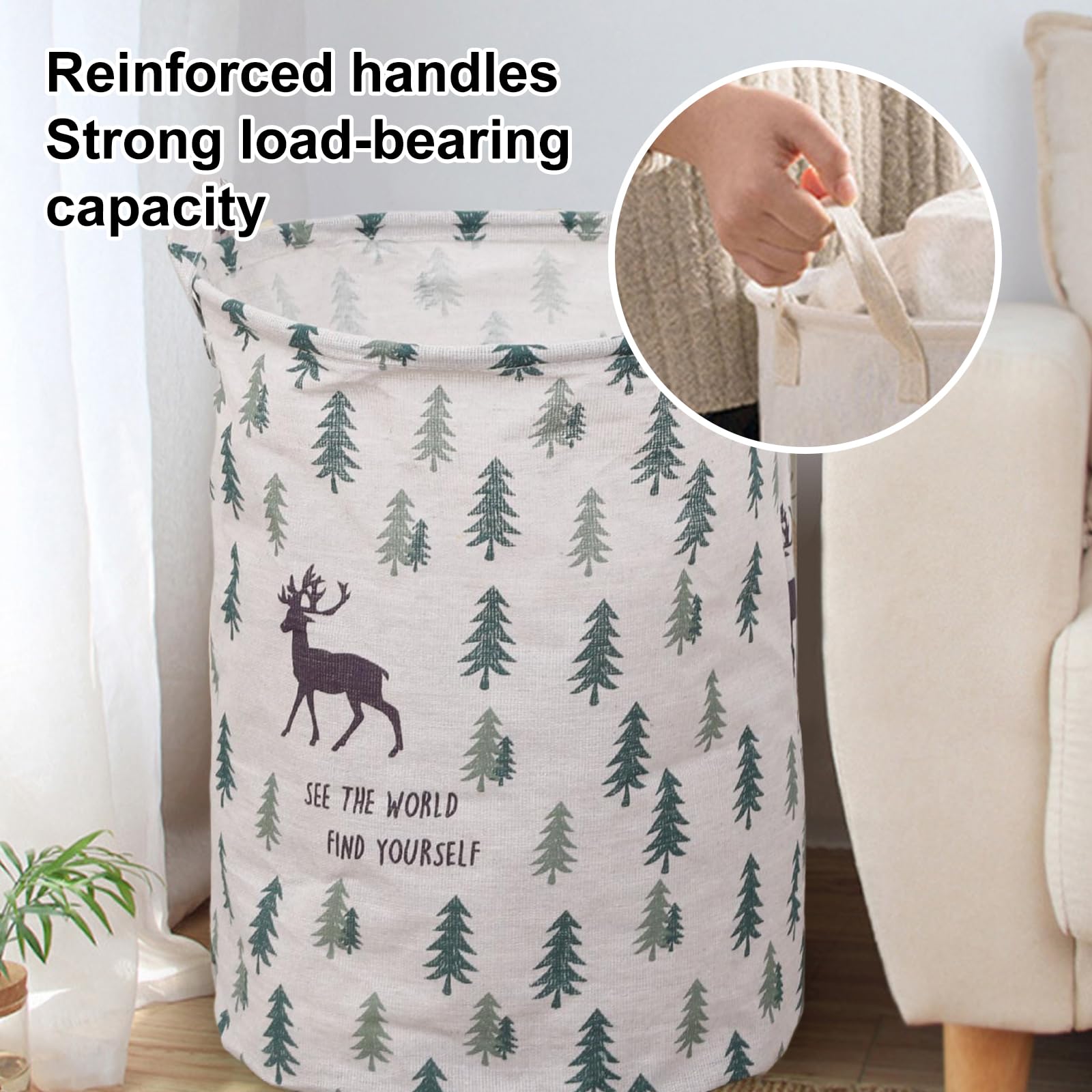 Panier à Linge en Toile Paniere a Linge Sale Étanche Panier à Linge Sale Pliable Corbeille a Linge Bebe avec Poignées Panier Rangement pour Chambre D'enfant Buanderie