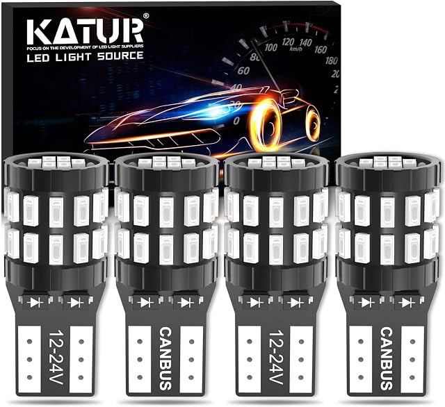 KATUR 194 T10 W5W 168 LED Light Bulb Super Bright Brilliant Red 30-SMD 3014 Chips 12-24V CANBUS Error Free LED Bulbs Replacement for Car Dome Map Door Courtesy License Plate Light(Upgraded Version)
