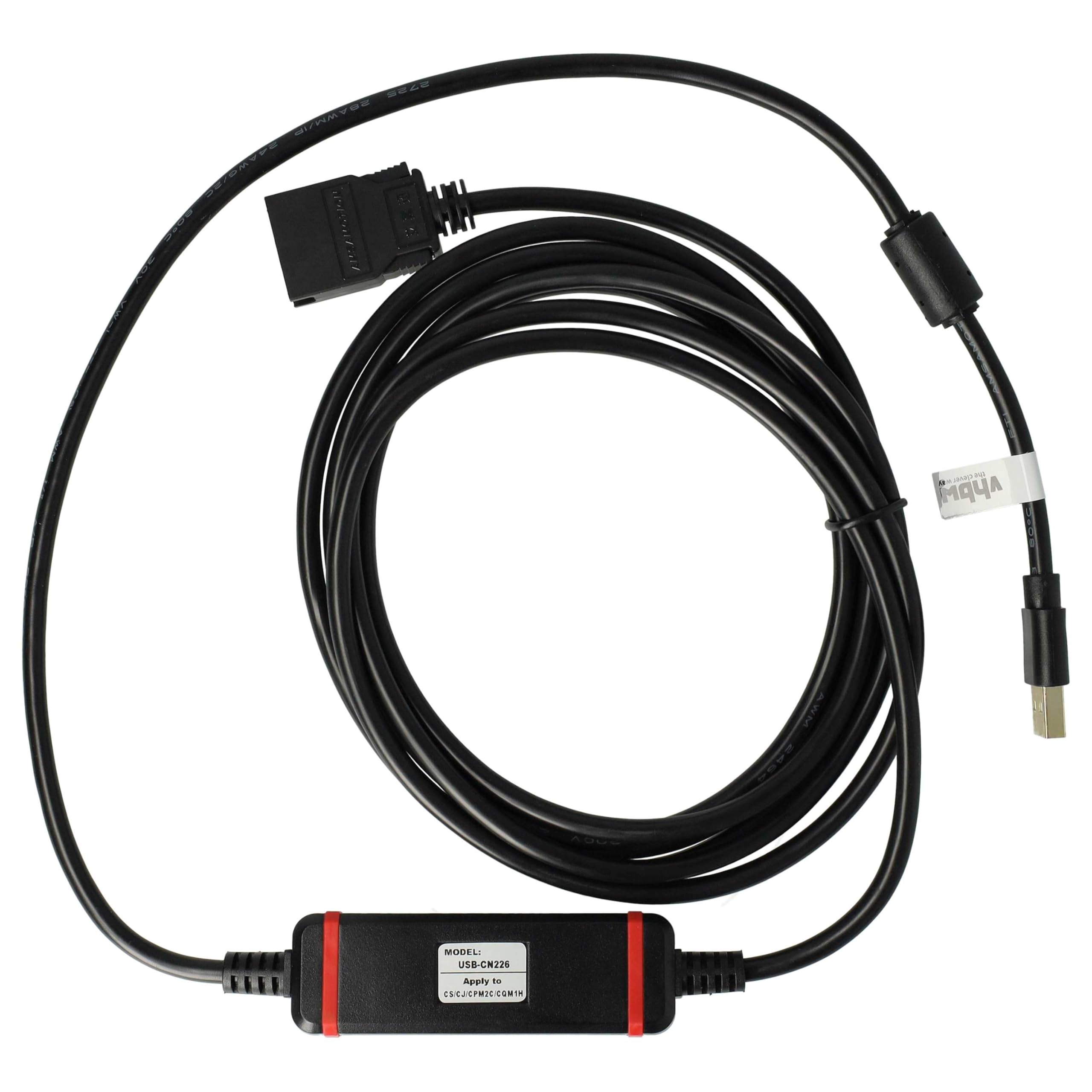 vhbw USB Programmierkabel kompatibel mit Omron CS | CPM2C, CQM1H, CJ Funkgerät, schwarz - ERSATZ FÜR CS1W-CN226, CS1W-CS114, USB-CN226