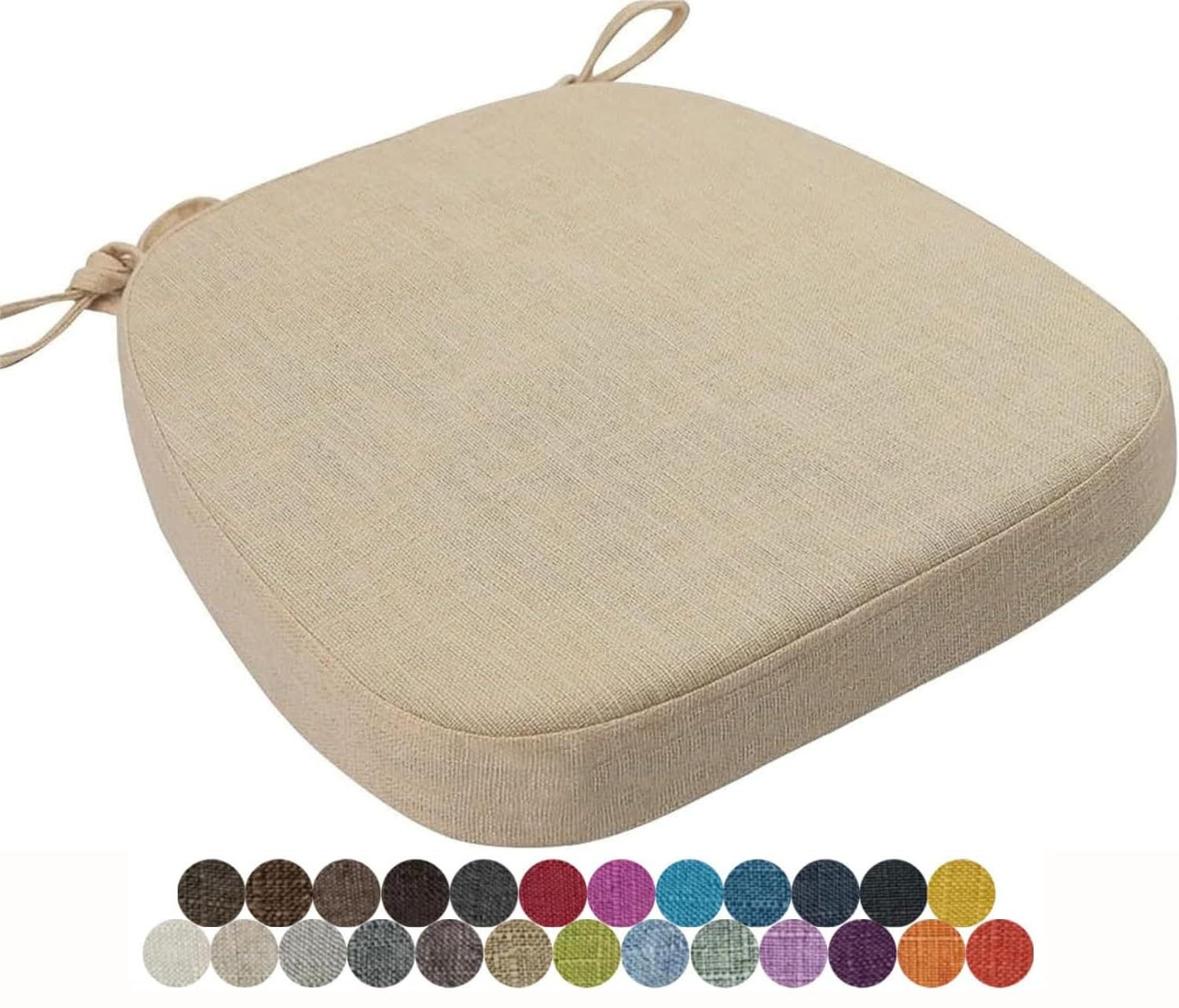 seokor Chair Cushion Kitchen, Memory Foam Chair Pads, 40x38/43x40/43x42cm with Ties Non-Slip Chair Pads，Outdoor Indoor Seat Cushion for Dining Office Garden Chair(Color10,43x42x3cm)