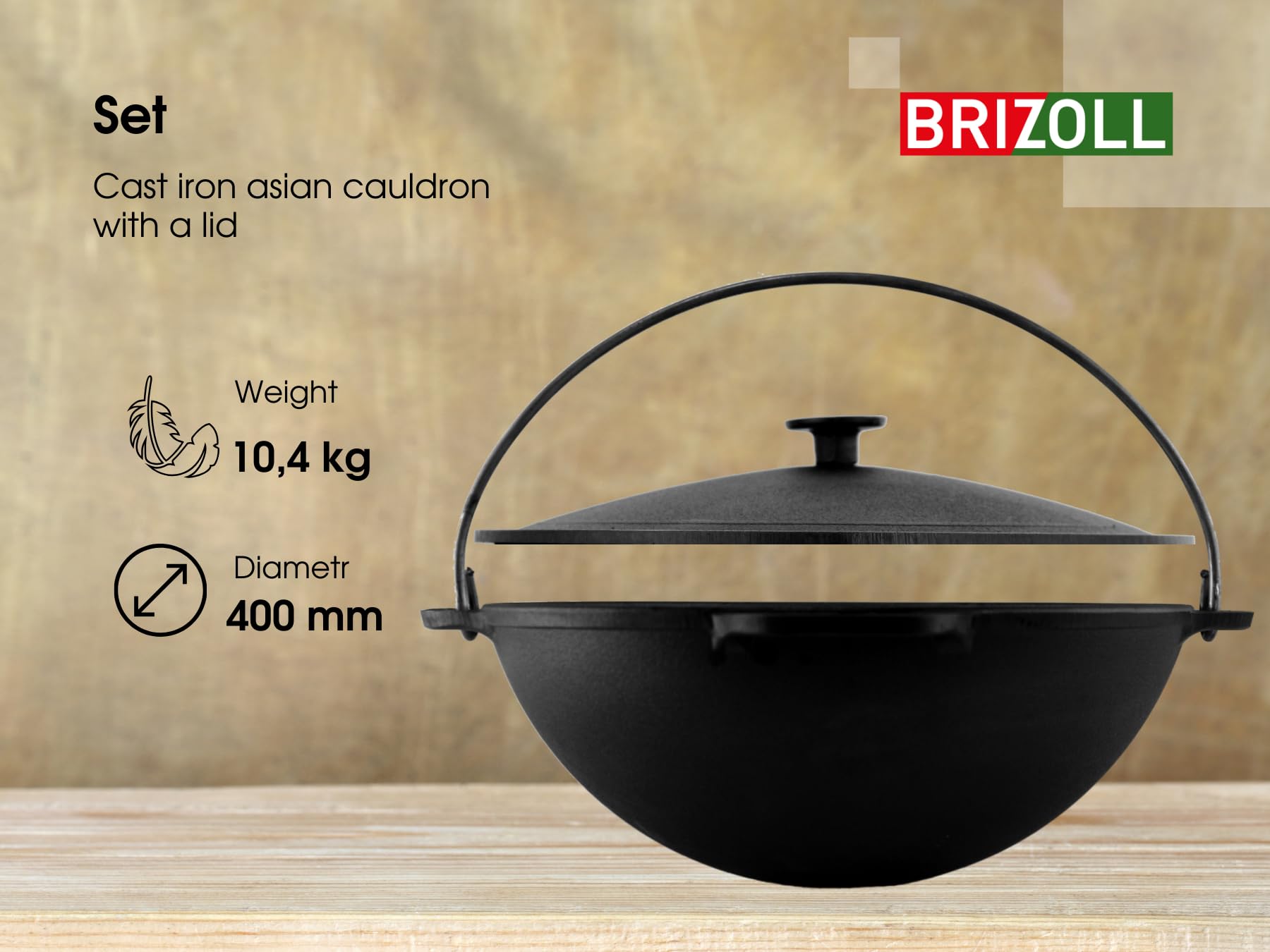 Amazon.com: BRIZOLL Cast Iron Uzbek Kazan Dutch Oven Pot with Lid