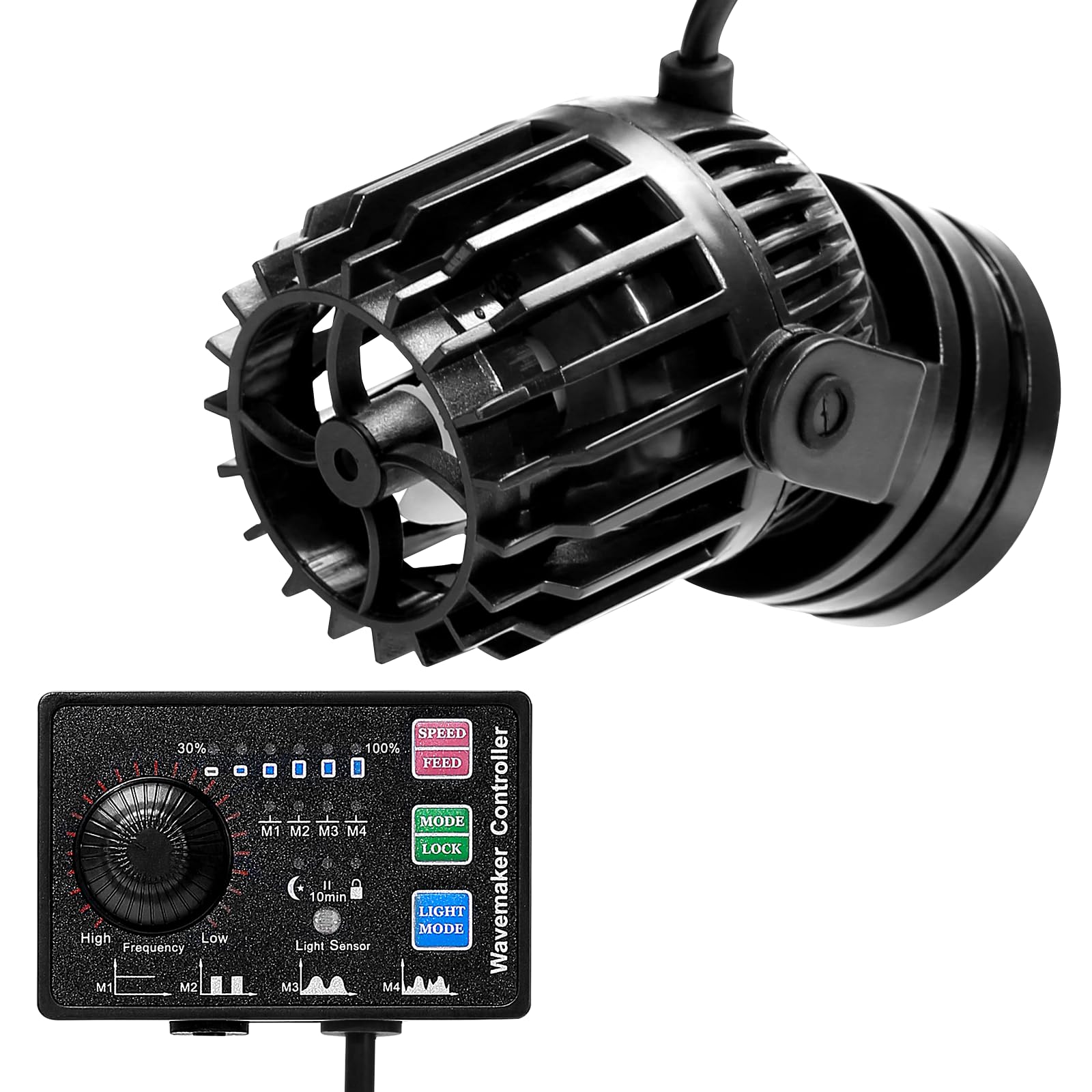 Submersible Pump, Aquarium Wave Maker for 15-30 Gallon Fish Tanks 1000 GPH Adjustable Circulation Pump with Controller and Magnet Suction Base Submersible Power Head Air Pump for Fresh Salty Water