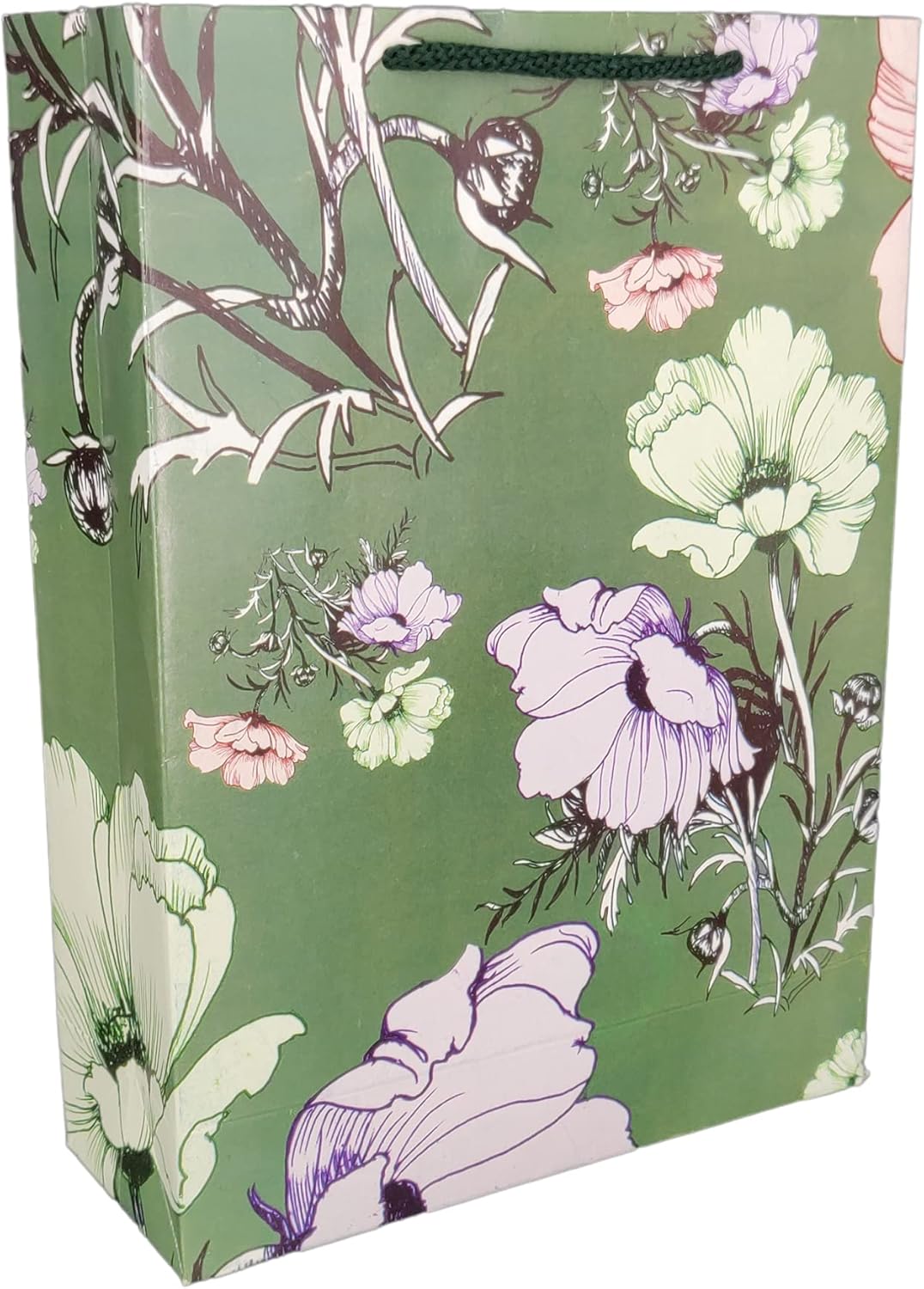 TASCHE White Flower Design 10Pack Paper Gift Bags for Return Gift, Small Present