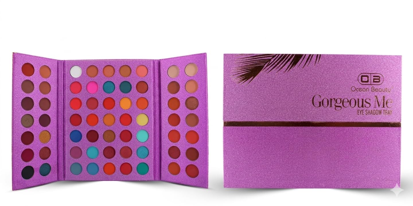 Gorgeous Me 54-Shade Eye Shadow Palette, Multicolour, Matte and Shimmer Finish-image-39