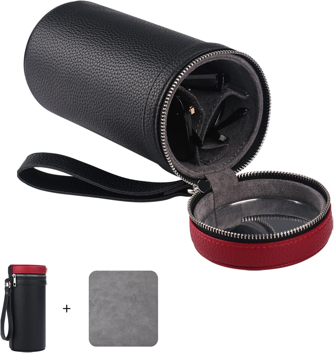 3 slots eyeglass case Leather sunglasses storage box, suitable for both men and women, Glasses Storage Holder Box