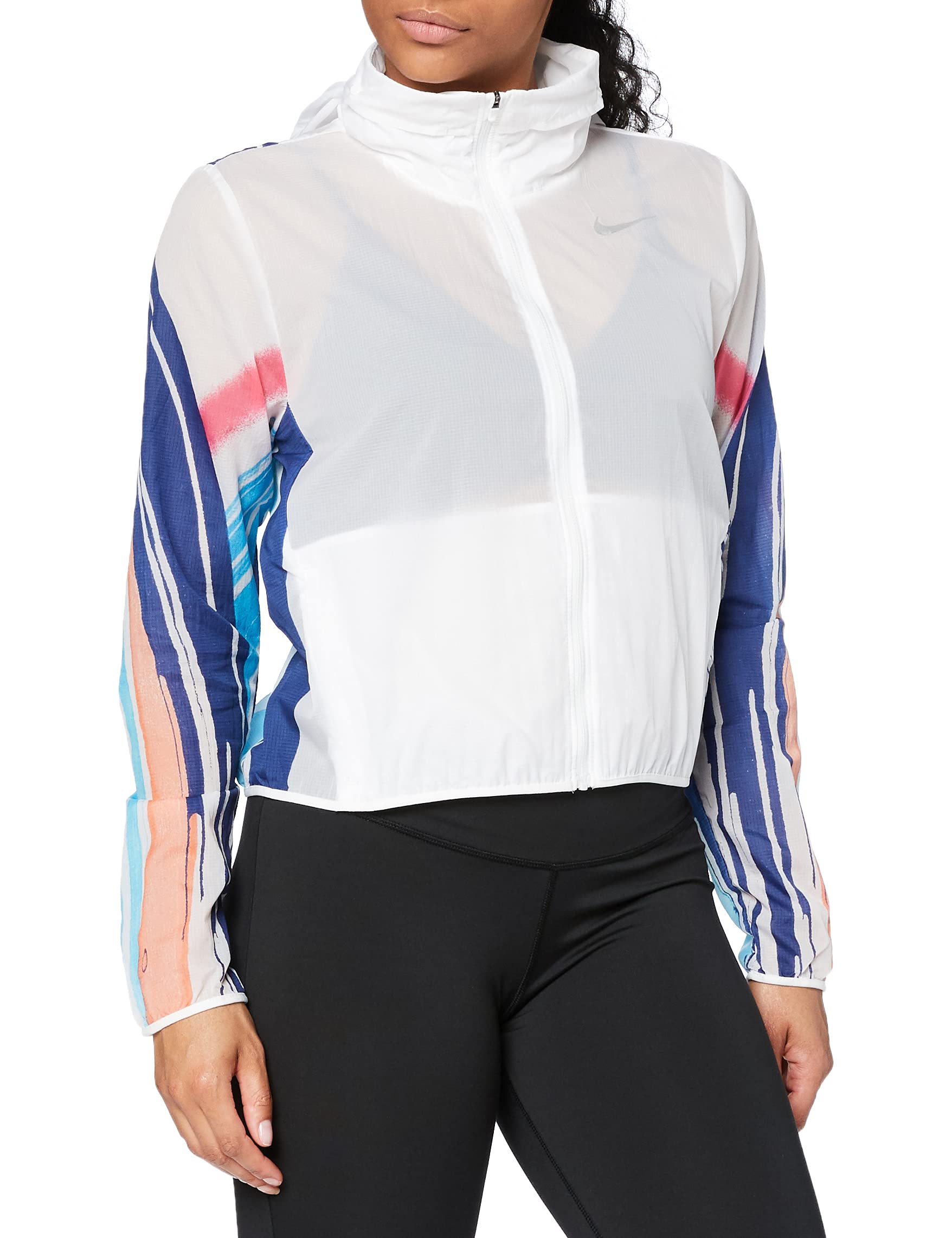 Nike Women W NK IMP LT JKT HD EVA Jacket - Summit White/Reflective Silver, X-Small