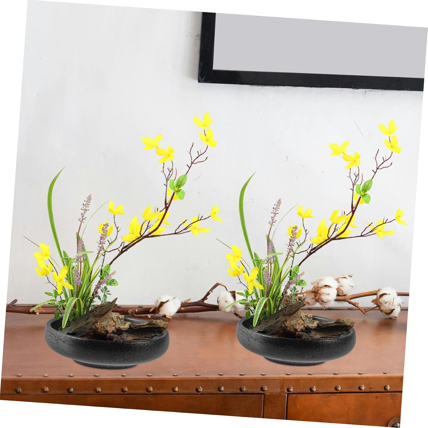 Veemoon 4sets Vintage Flower Plate Pin Frog for Floral Arrangements Japanese Style Arrangement Tool for Fresh and Artificial Flowers and Practical Floral Supply