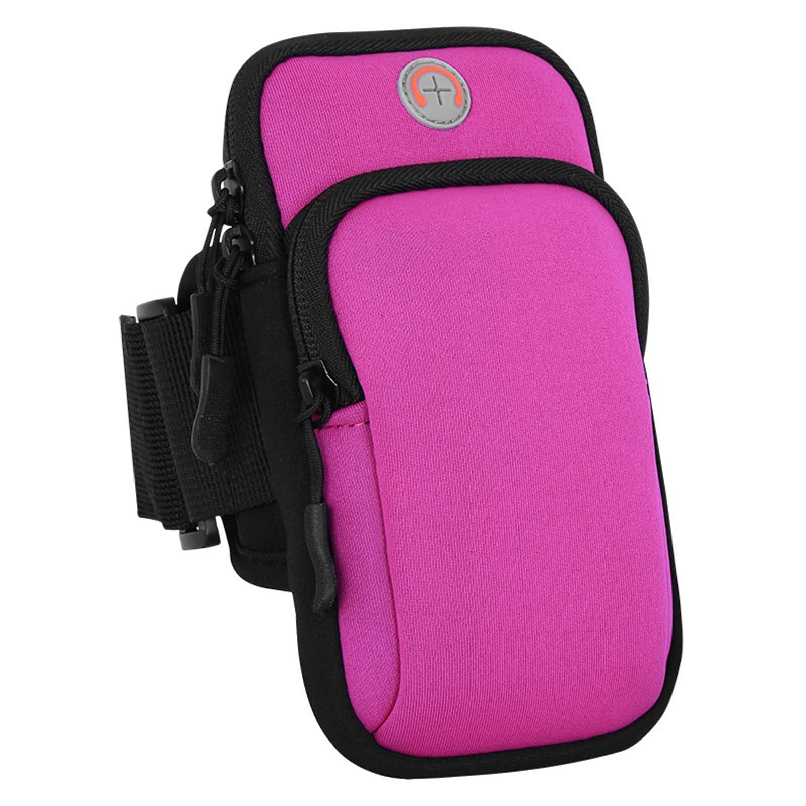 VIZCO Mens Cross Body Bag Outdoor Sports Fitness Arm Bag Protection Mobile Phone Arm Bag with Bandage Stability Large Capacity Mobile Phone Arm Bag (Color : Pink)-image-3